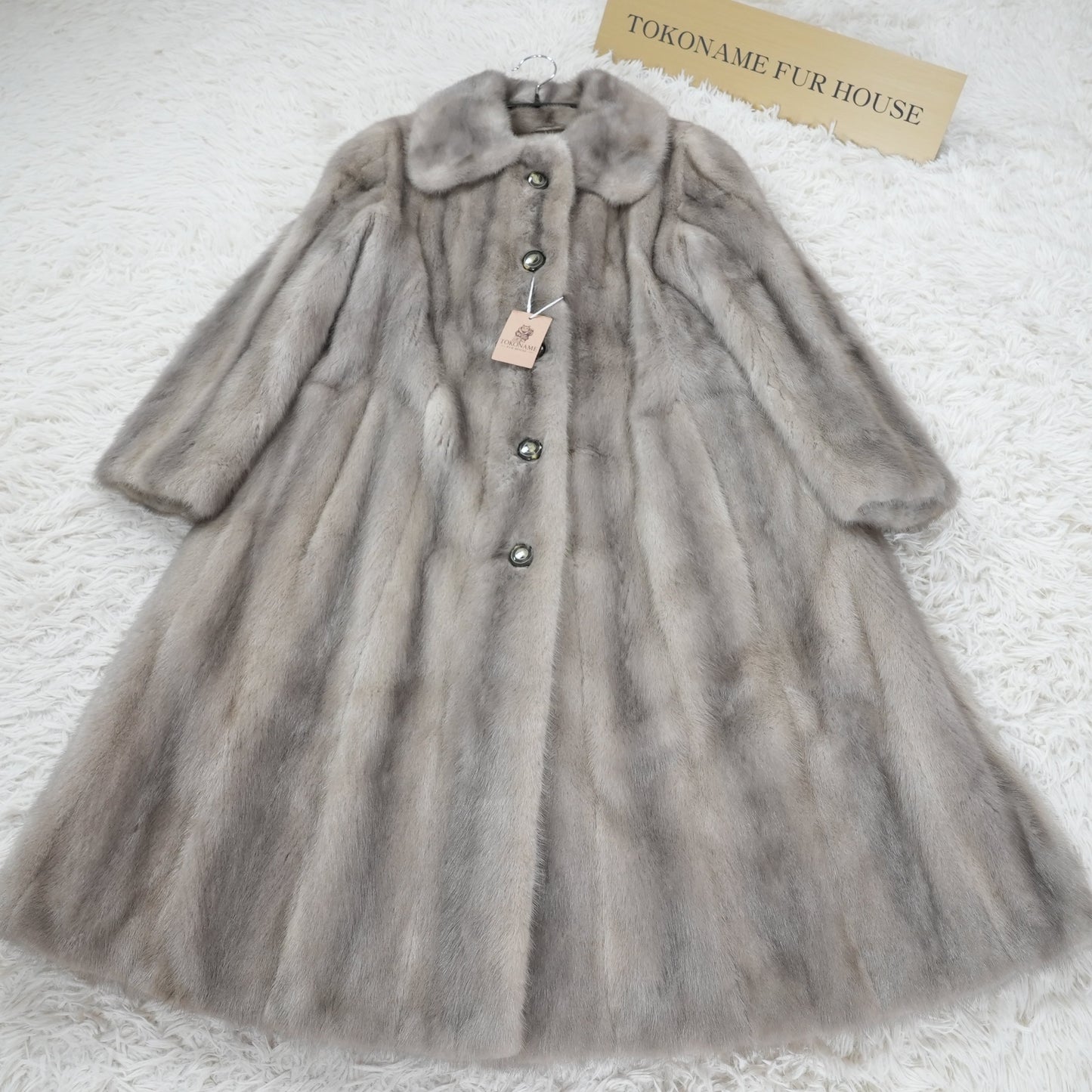 Sapphire Mink Long Coat A-LINE - Genuine Vintage Fur From Japan