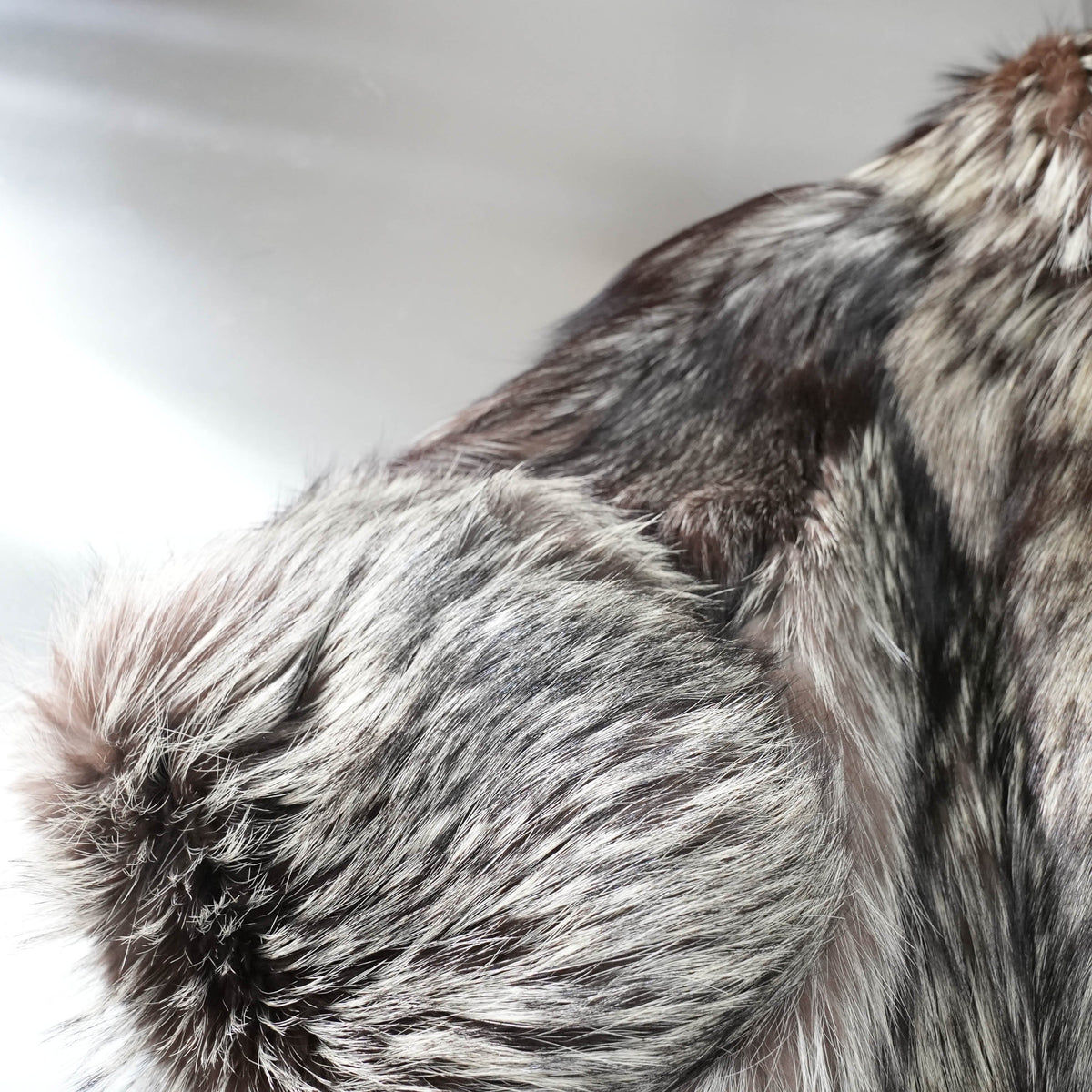 Silver Fox Fur Coat - Genuine Vintage Fur From Japan