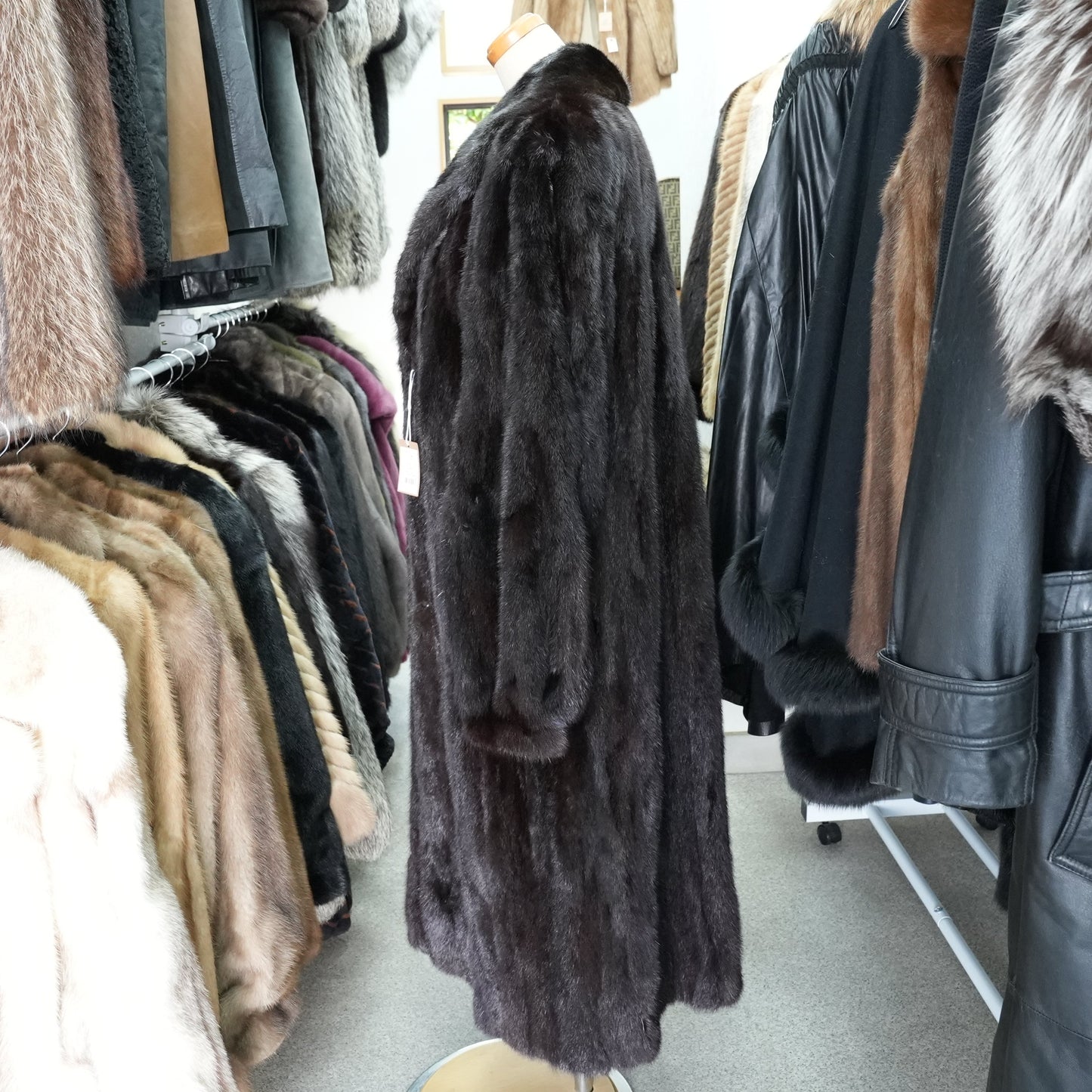 Dark Mink Long Coat - Genuine Vintage Fur From Japan