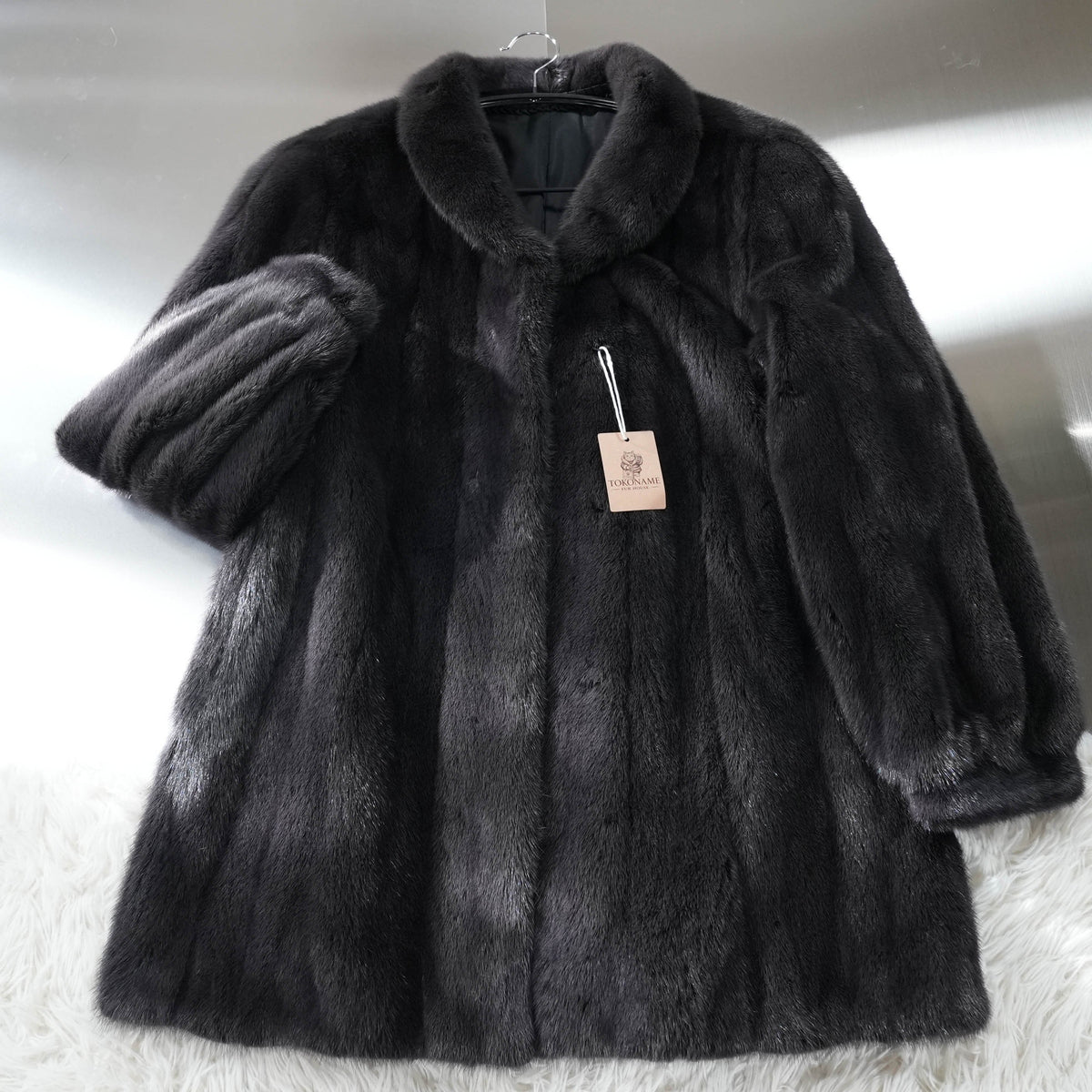 Mink Fur Coat Dark Gray Dyed Soft Leather - Genuine Vintage Fur From Japan