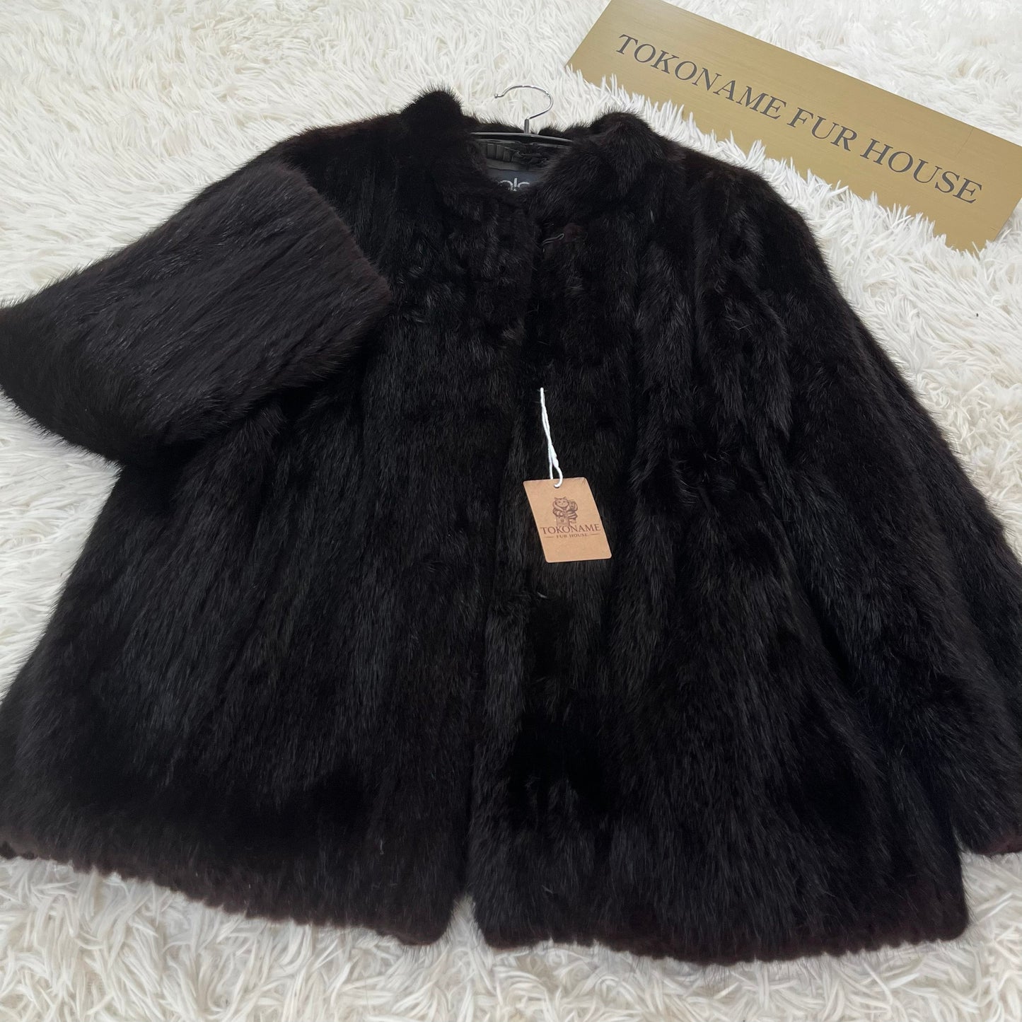 Dark Mink Jacket Stripe Cutting Vintage Fur Japan