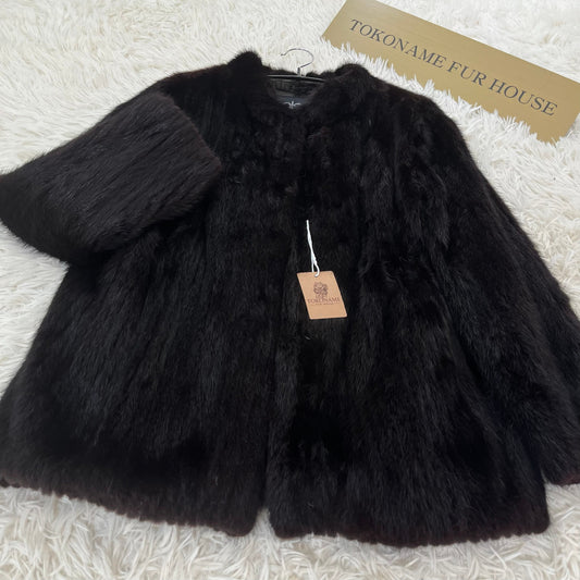Dark Mink Jacket Stripe Cutting Vintage Fur Japan