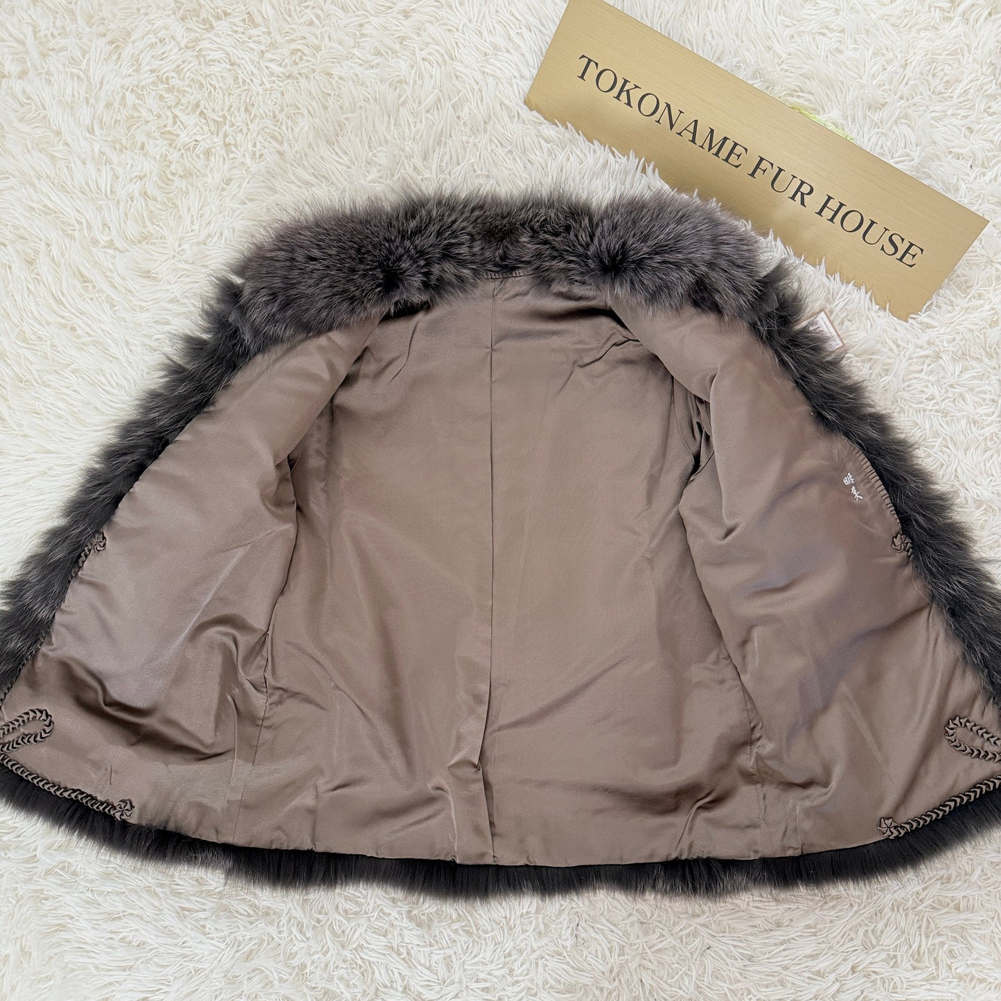 Blue Fox Ash Green Dyed Jacket Vintage Fur Japan