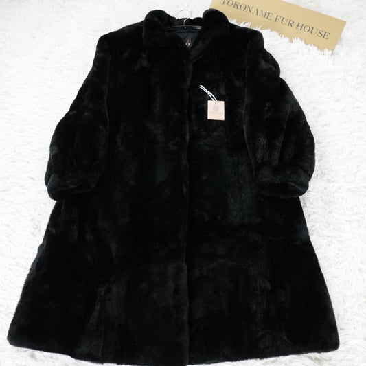 Nutria Fur Black Long Coat - Genuine Vintage Fur From Japan