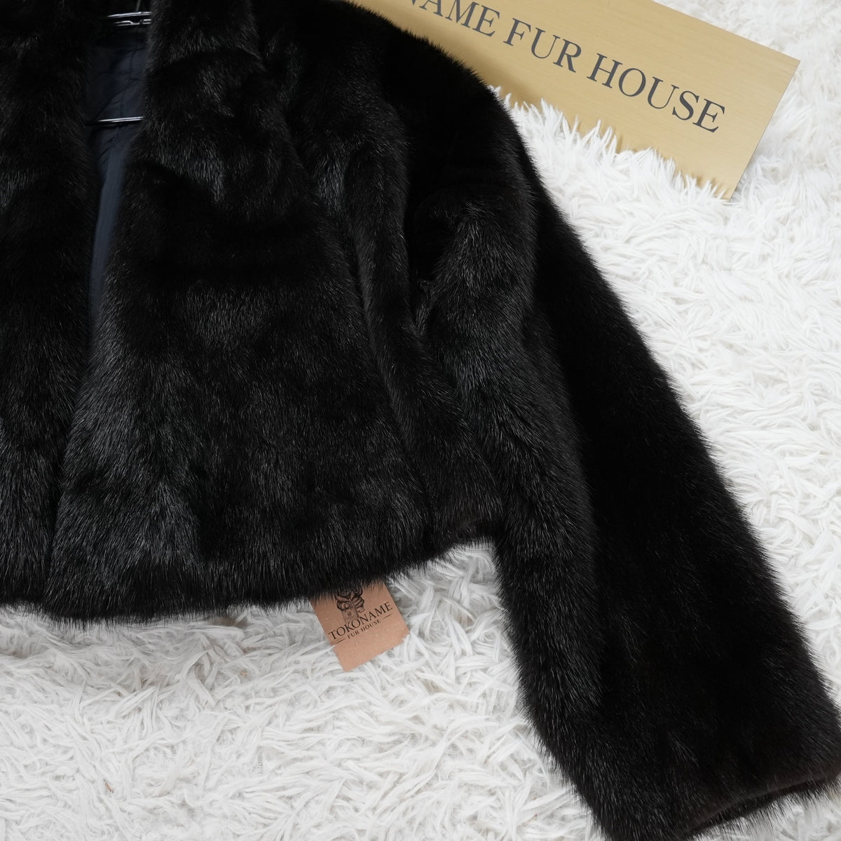 Dark Mink Big collar crop Jacket - Genuine Vintage Fur From Japan