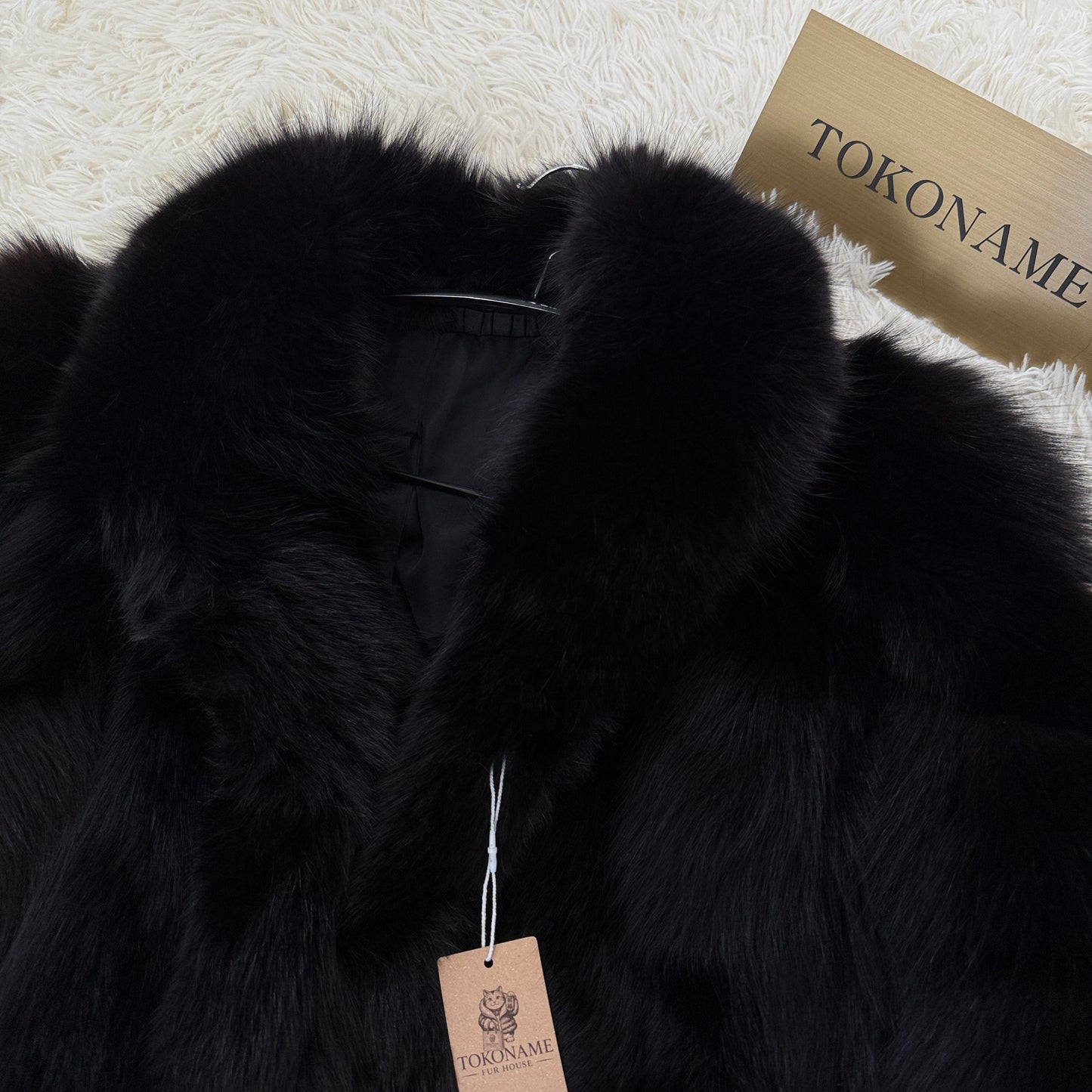 Black Dye Fox Coat - SAGA ROYAL FOX Genuine Vintage Fur Japan