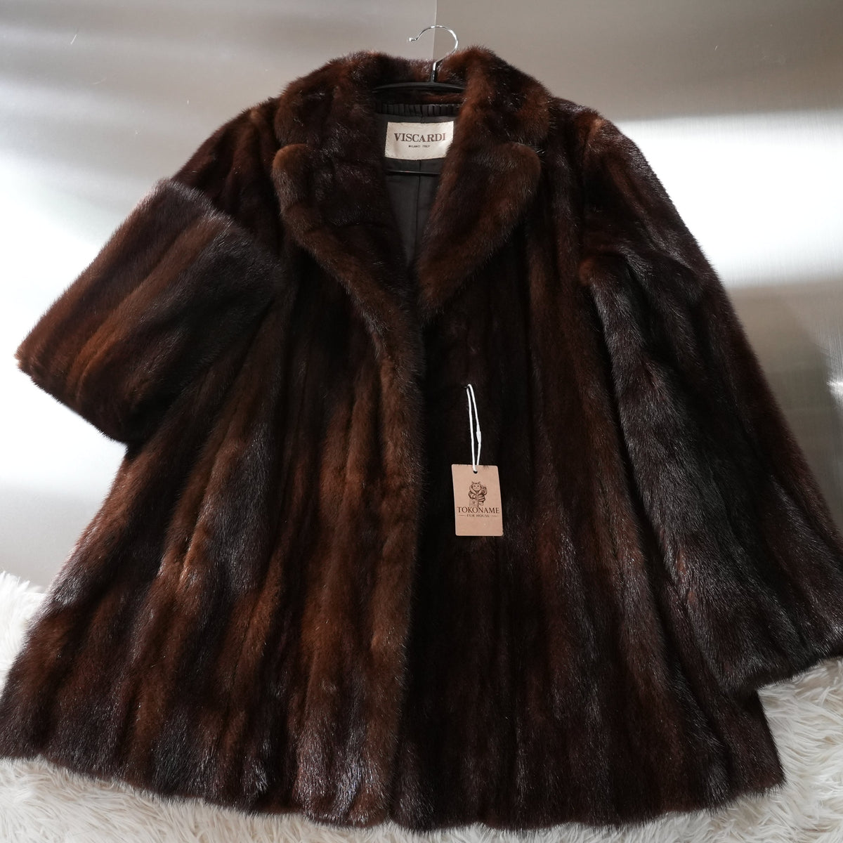 VISCARDI Mahogany Mink Fur Coat heavily - Genuine Vintage Fur From Japan