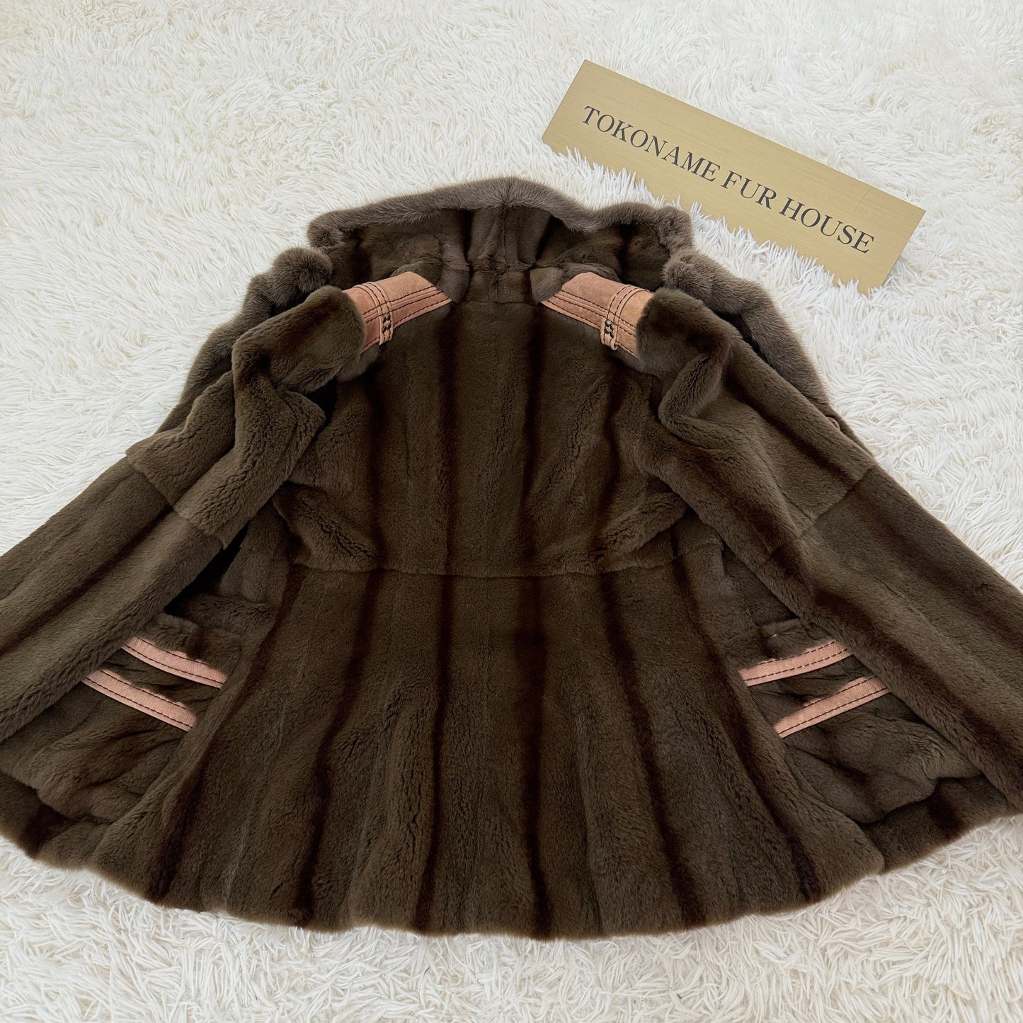 Mink and Shaved Weasel Leather Jacket Green Dye