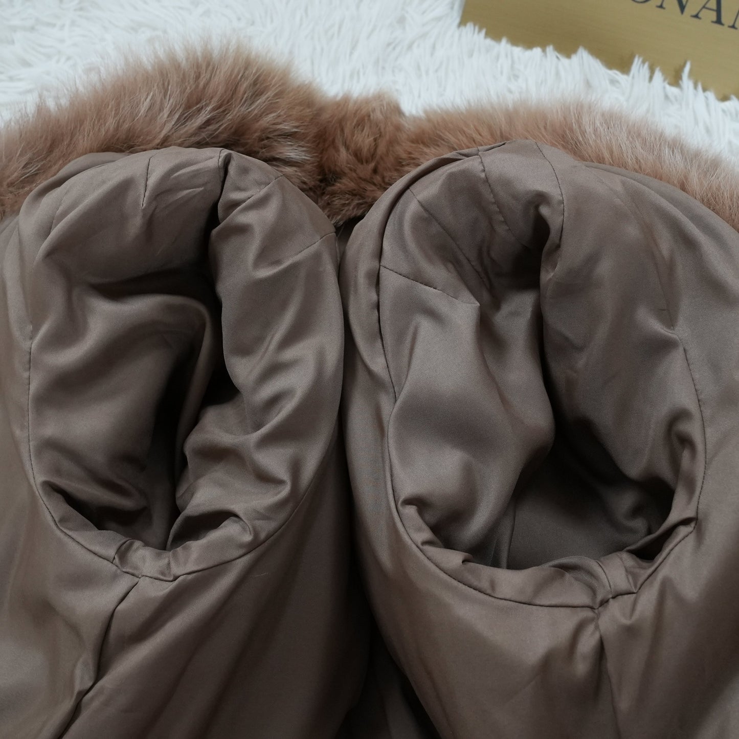 Brown Dyed Fox Fur Design Coat - Genuine Vintage Fur From Japan