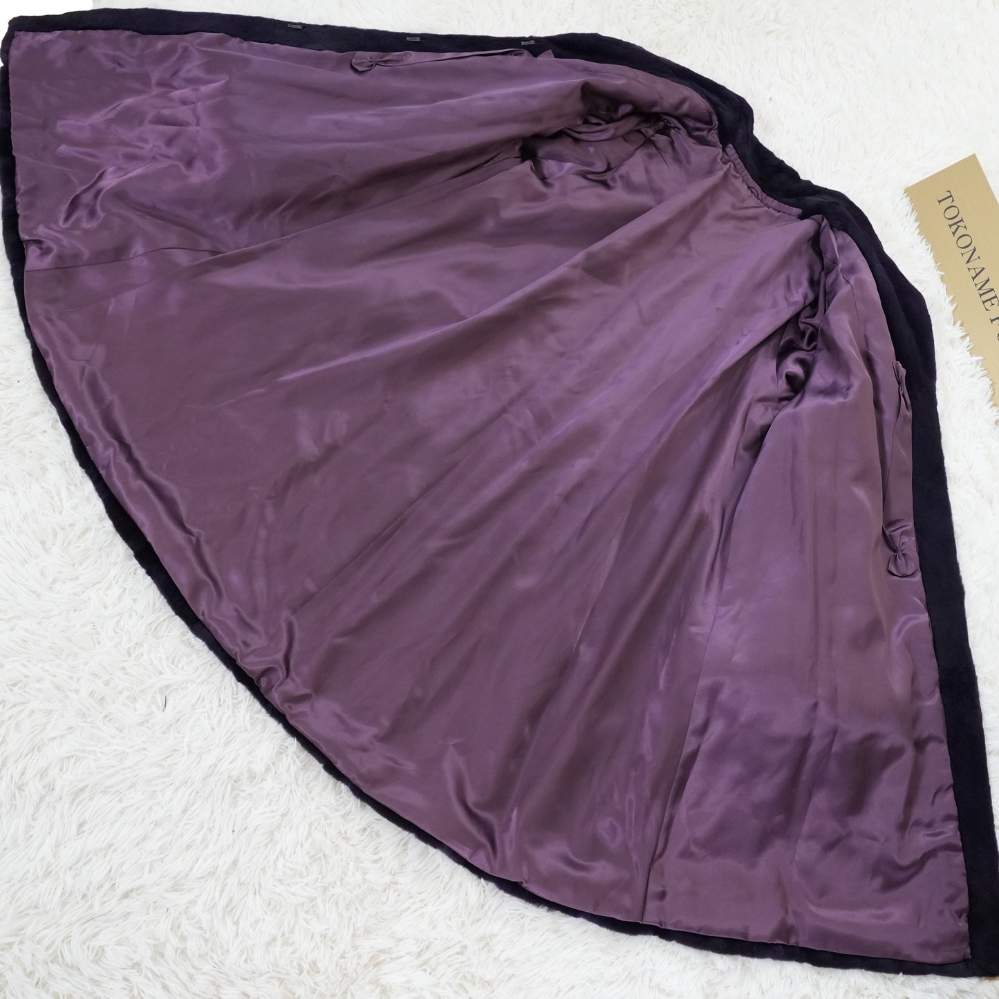 Shaved Mink Purple Dyed Roll Up Sleeve Genuine Vintage Fur Japan