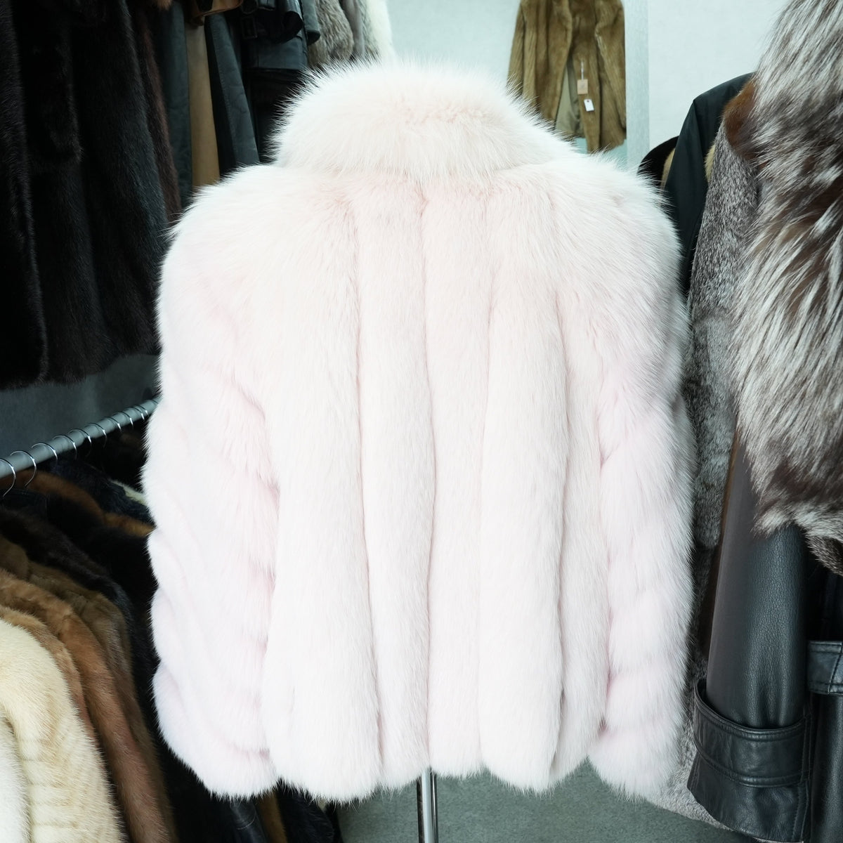Pink Dyed SAGA ROYAL FOX Fur Coat - Genuine Vintage Fur From Japan