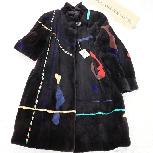 Mulch Color Shaved Mink Fur Coat SAGA MINK - Genuine Vintage Fur From Japan