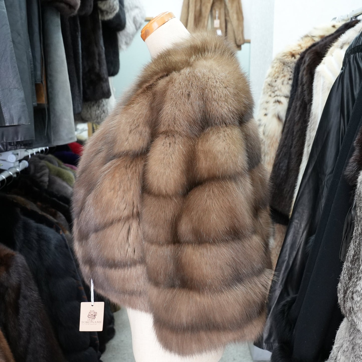 SOBOL Silvery Russian Sable Fur cropd Jacket - Genuine Vintage Fur From Japan