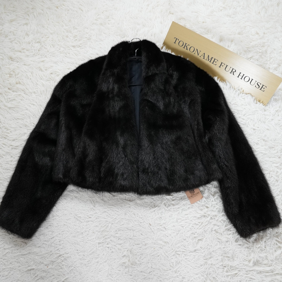 Dark Mink Big collar crop Jacket - Genuine Vintage Fur From Japan