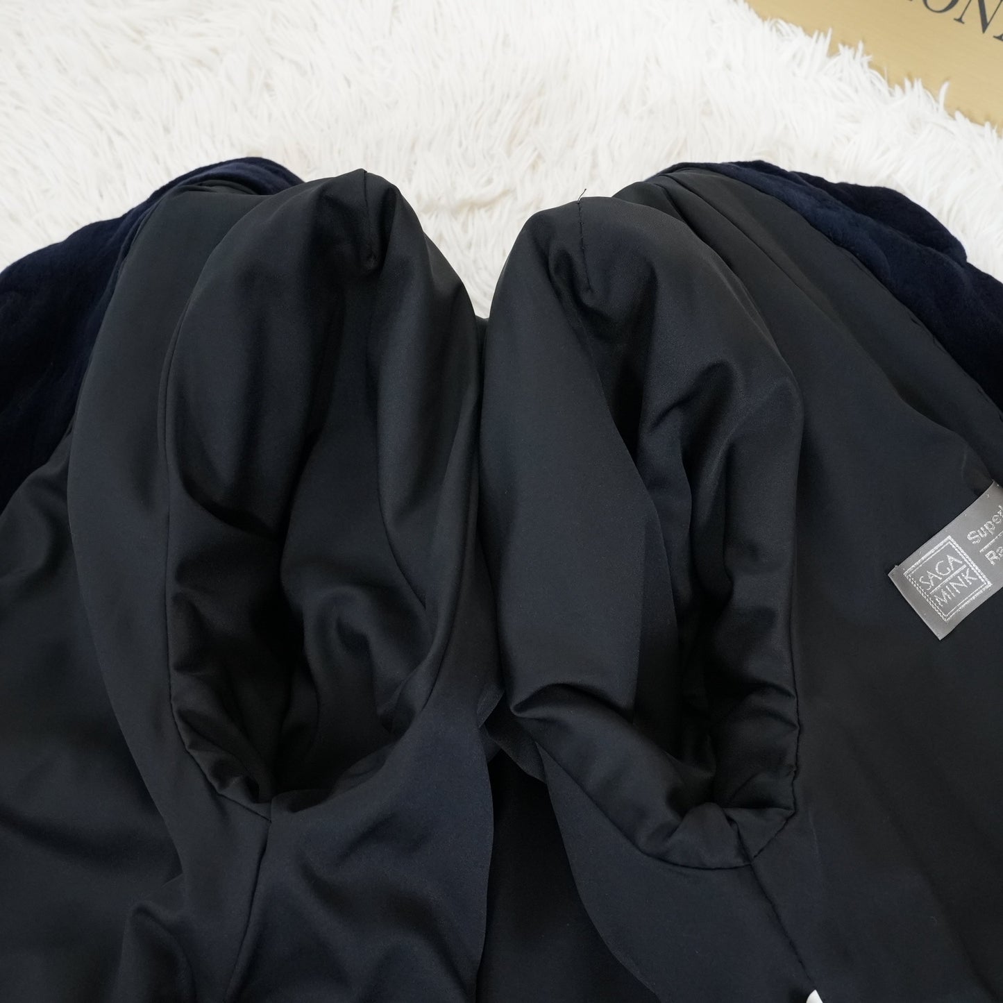 Shaved Mink Navy Dyed - SAGA MINK Genuine Vintage Fur Japan