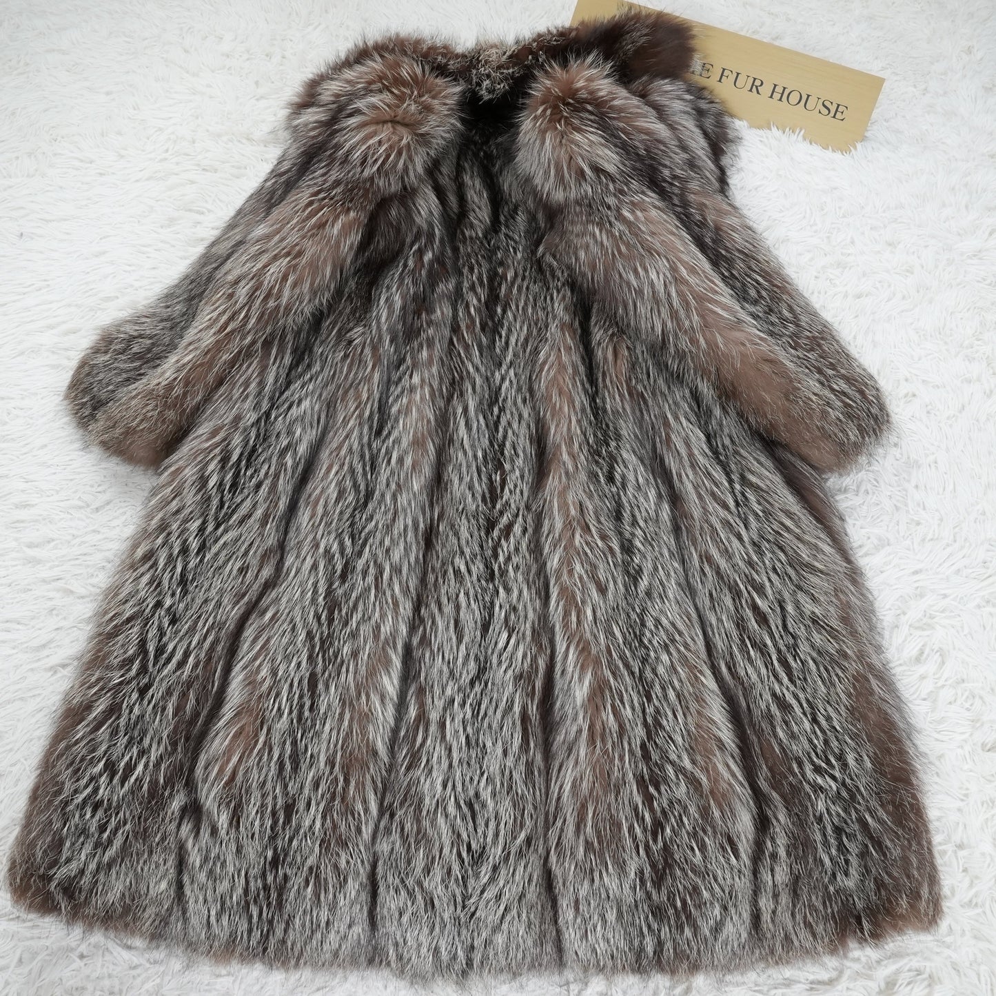 Silver Fox Long Coat - Genuine Vintage Fur From Japan