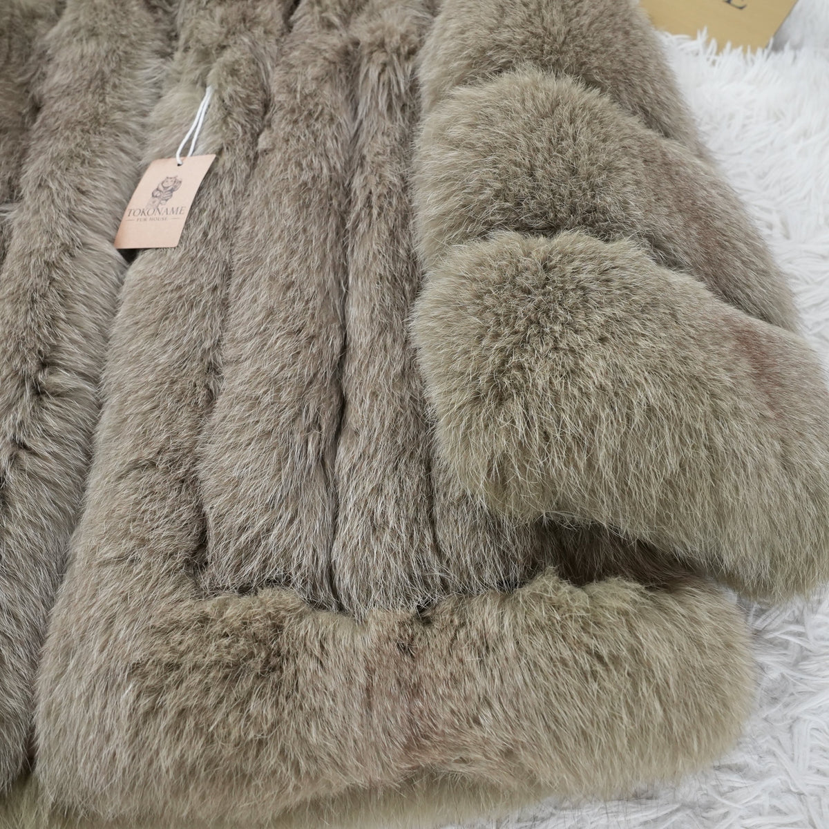 Muted Green Dyed Fox Coat - Genuine Vintage Fur From Japan