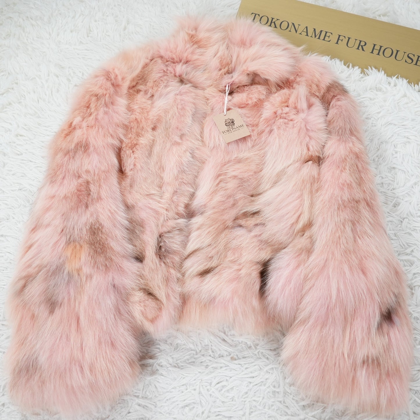 Pink Dyed Fox Fur Jacket - Genuine Vintage Fur From Japan