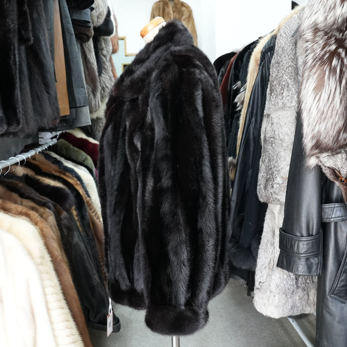 Dark Mink Zip Up Jacket - Genuine Vintage Fur From Japan
