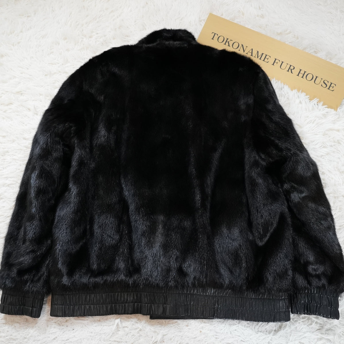 Men Reversible Mink and Leather Bomber Jacket - Genuine Vintage Fur From Japan