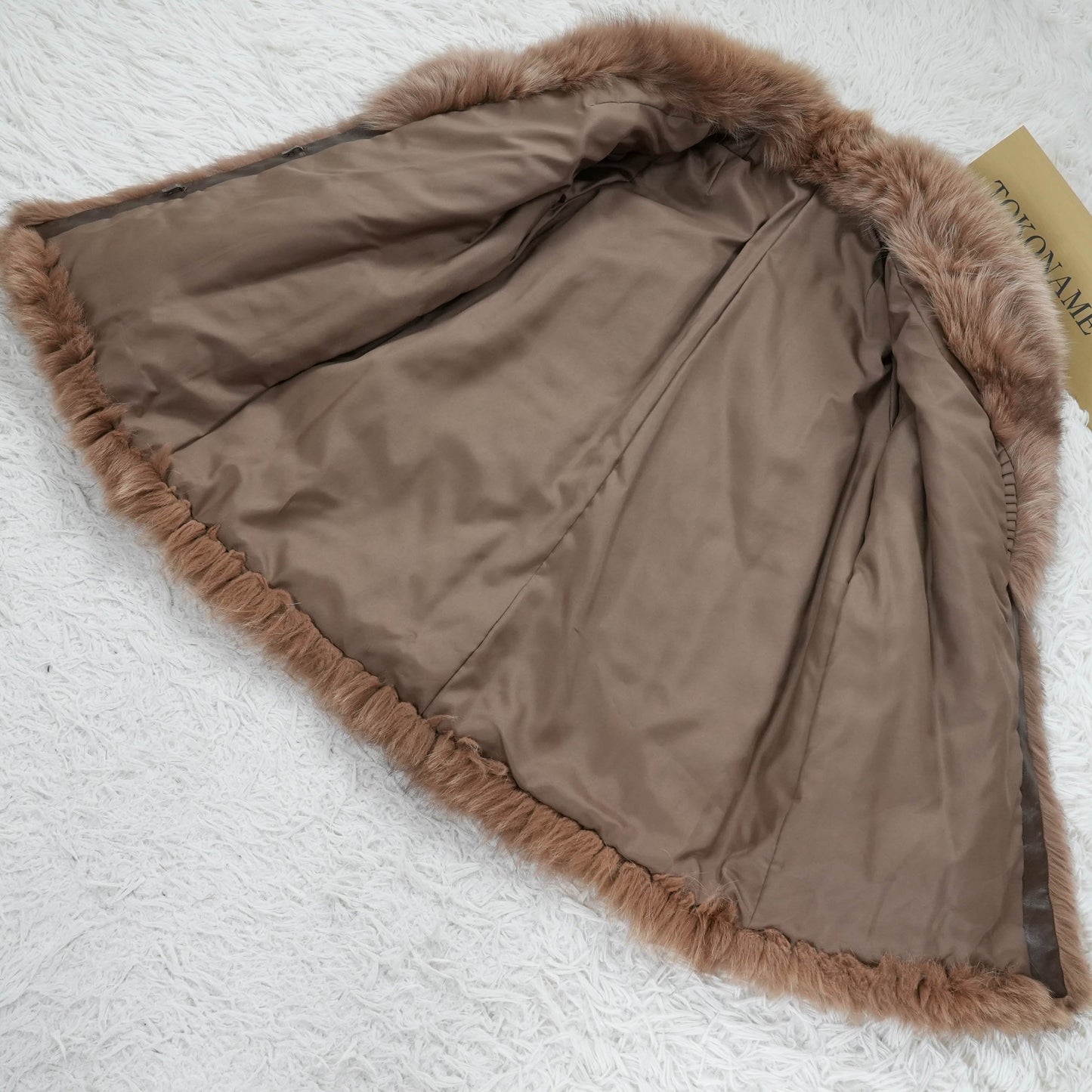 Brown Dyed Fox Fur Design Coat - Genuine Vintage Fur From Japan