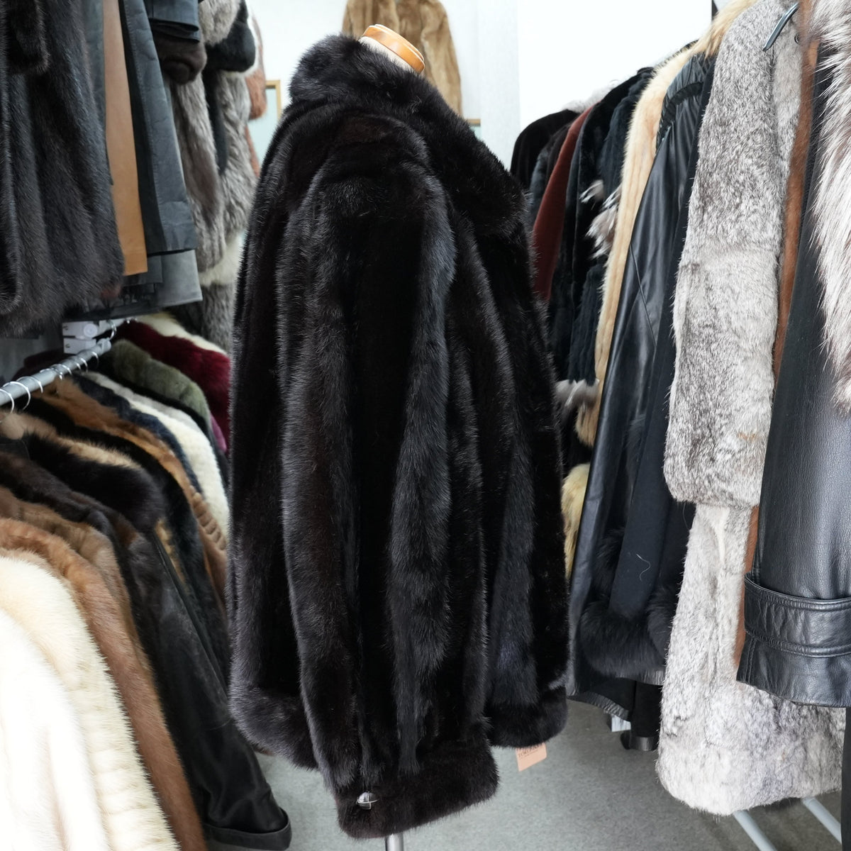 Dark Mink Zip Up Jacket - Genuine Vintage Fur From Japan