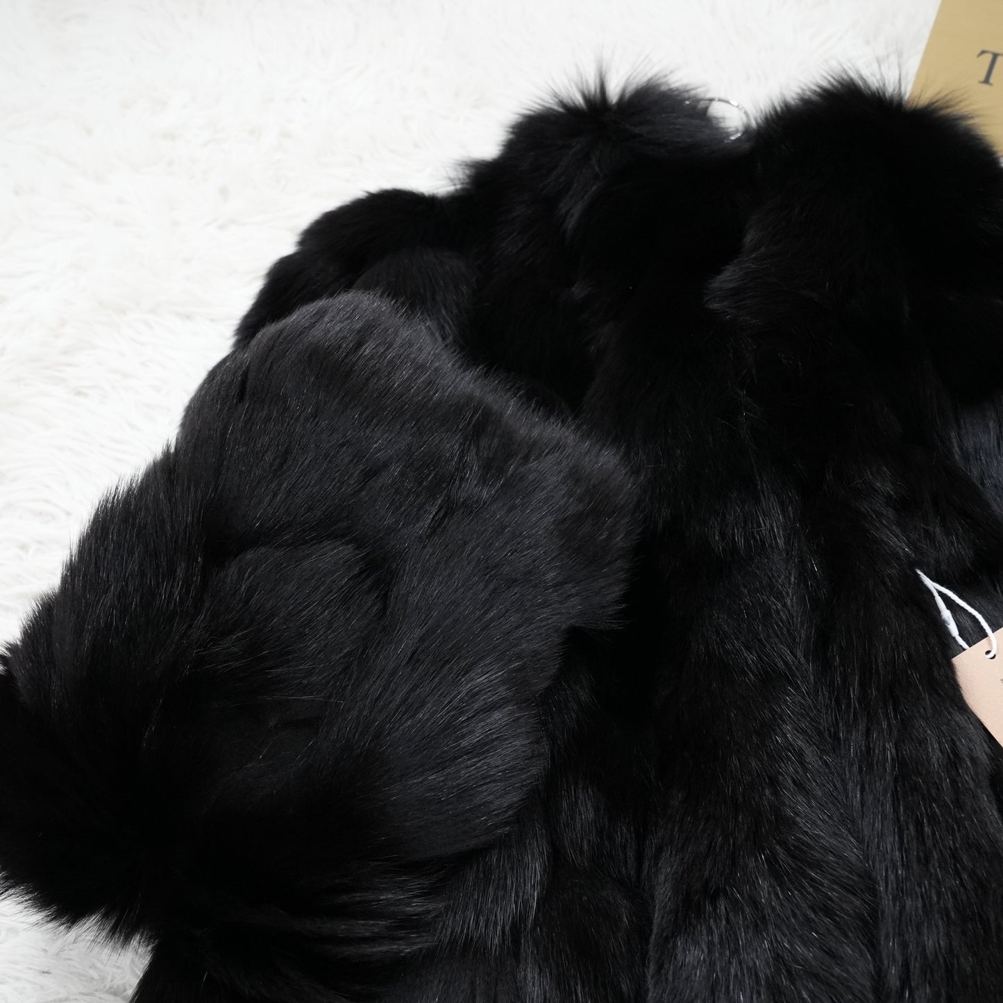 Black Dyed Fox Design Coat EMBA - Genuine Vintage Fur From Japan