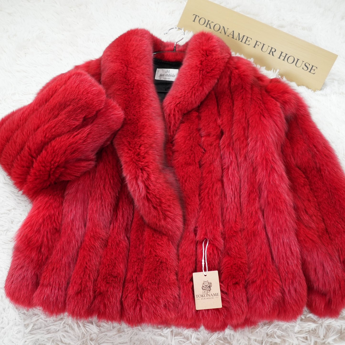 Red Dyed Fox Fur Coat - Genuine Vintage Fur From Japan