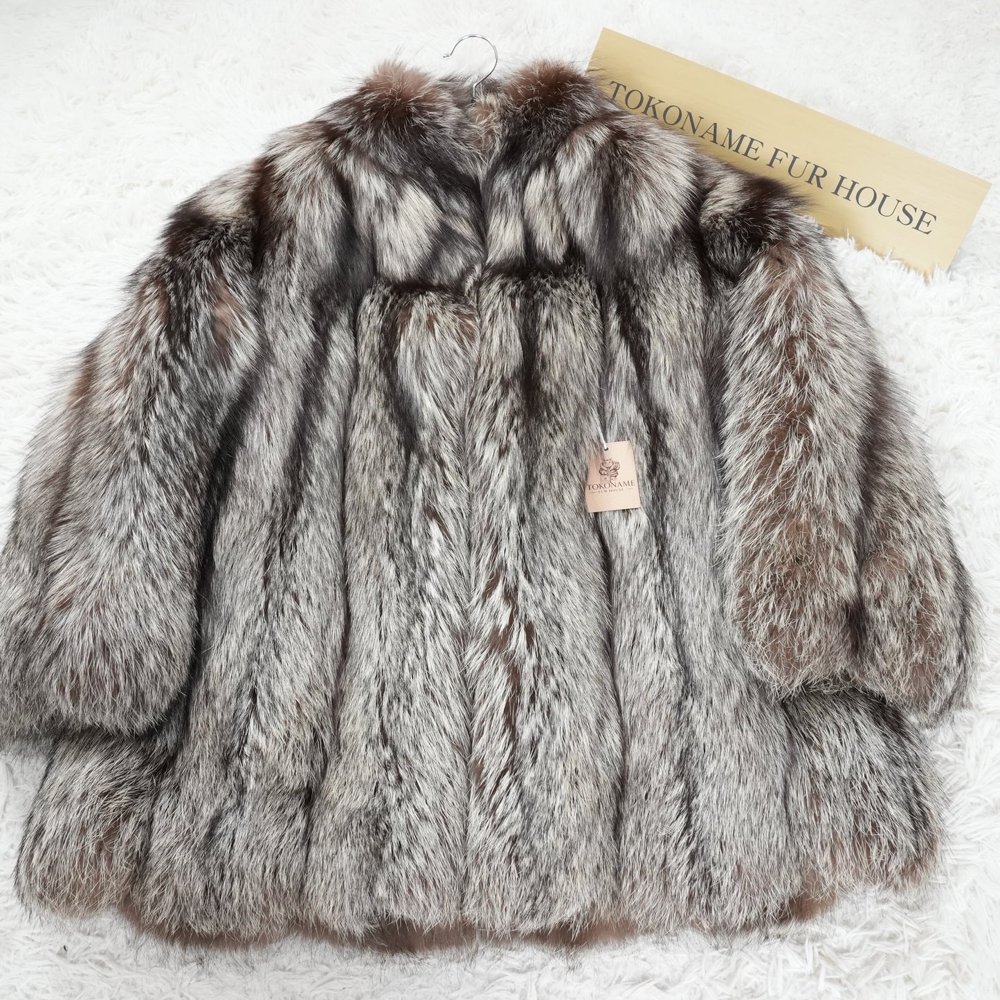 Silver Fox Coat PARTINA - Genuine Vintage Fur From Japan