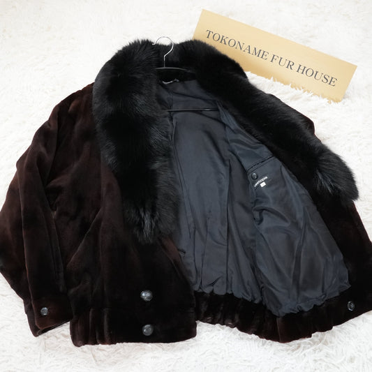 Men Shaved Mink and Fox Fur Trim Jacket - Genuine Vintage Fur From Japan