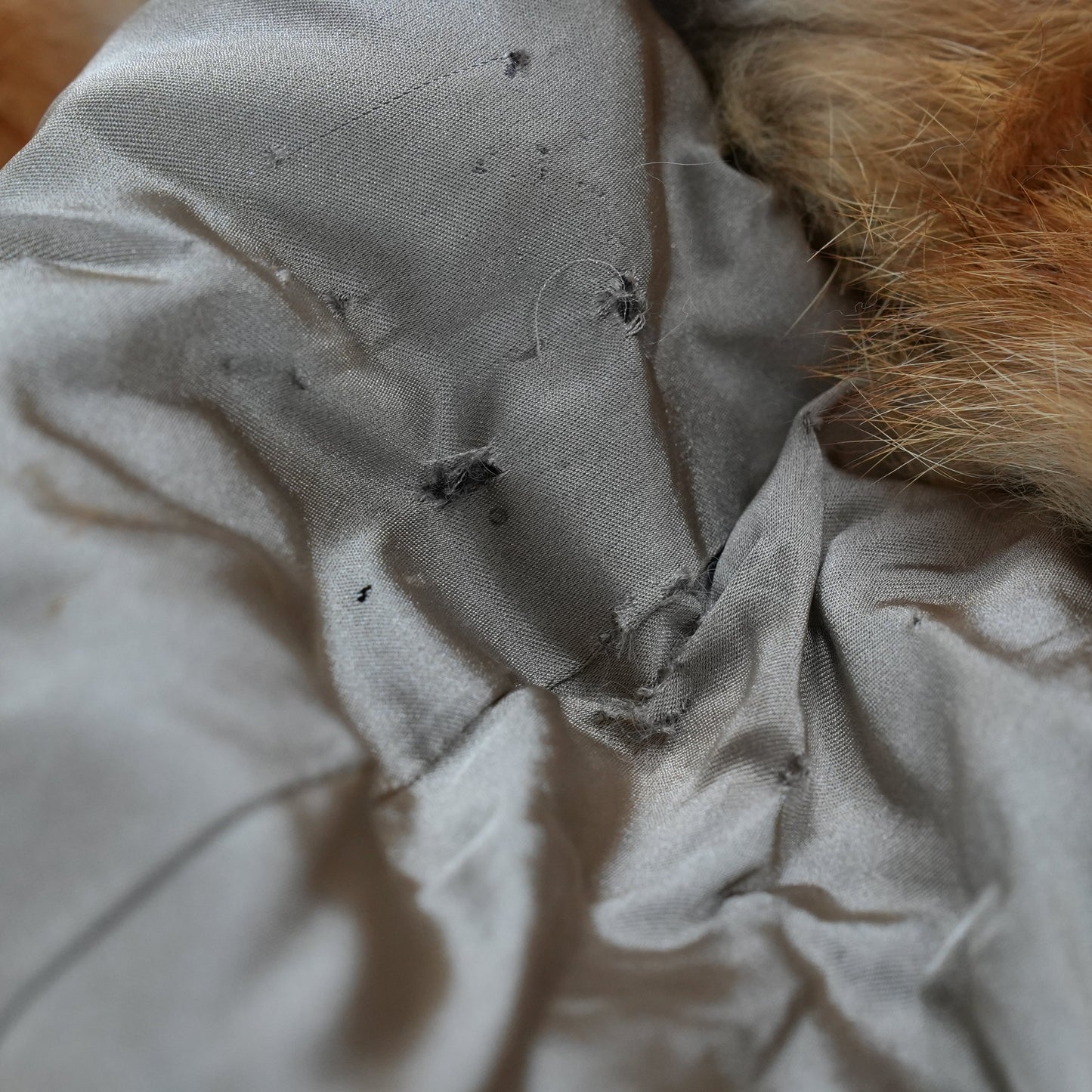 Red Fox Hoodie Long Coat - Genuine Vintage Fur From Japan