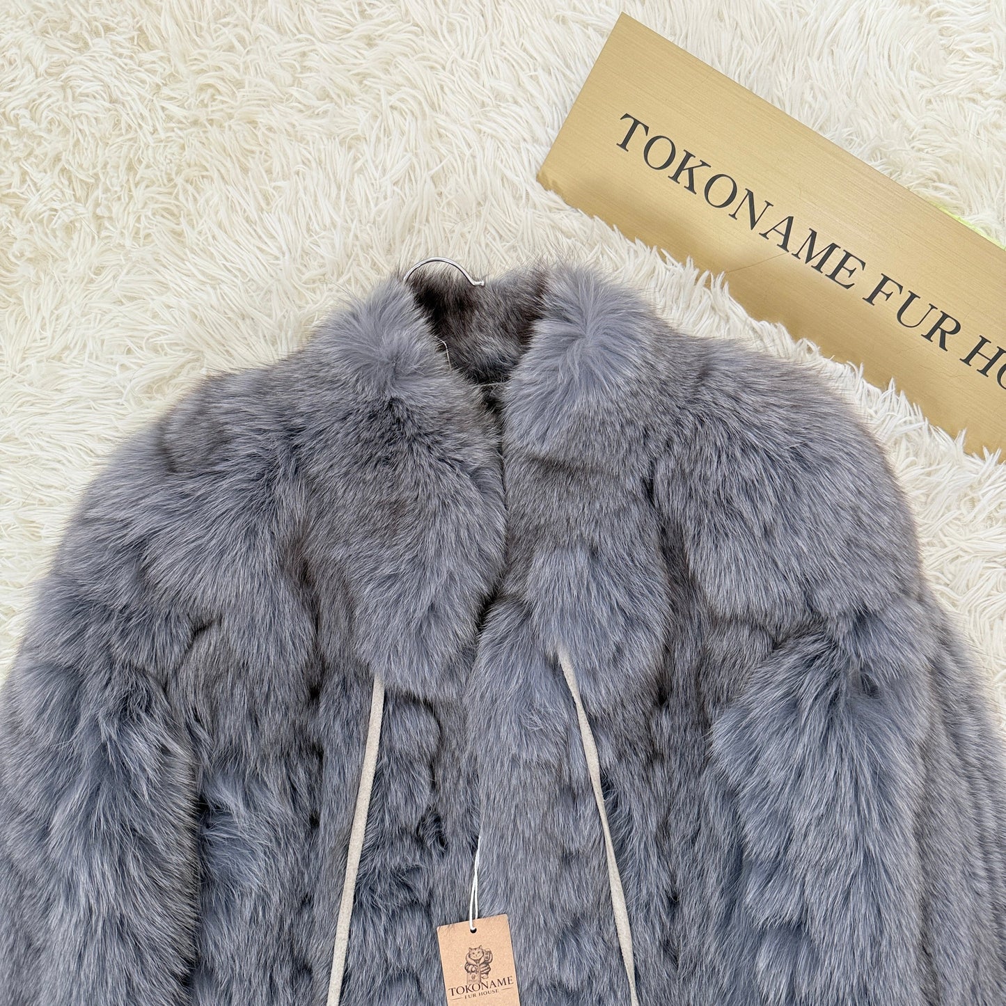 Blue Fox Ash Blue Dyed Jacket Vintage Fur Japan