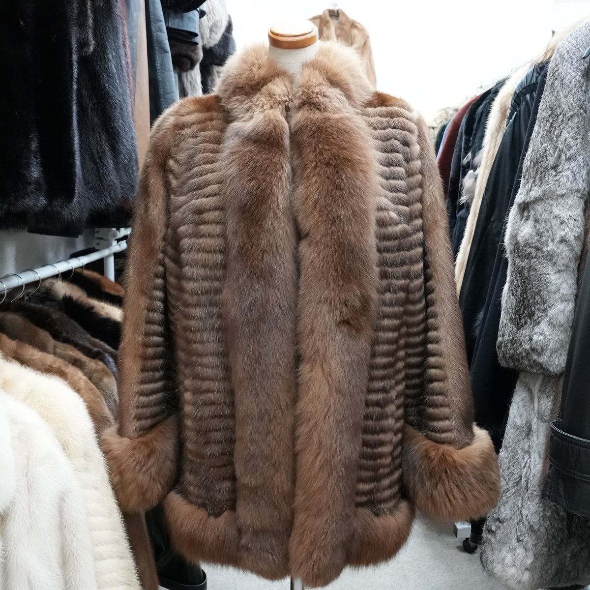 Mink and Fox Fru Coat - Genuine Vintage Fur From Japan