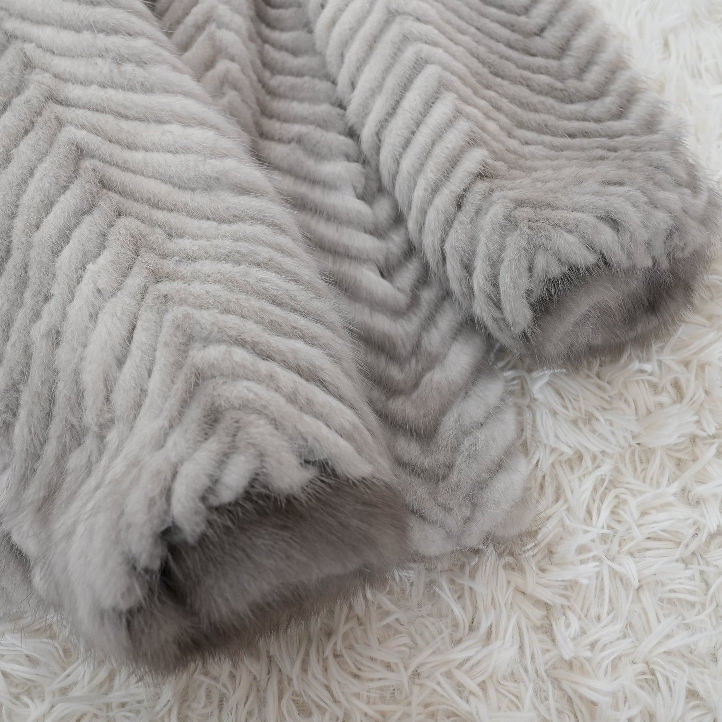 Sapphire Mink Jacket ZigZag Cutting Genuine Vintage Fur Japan