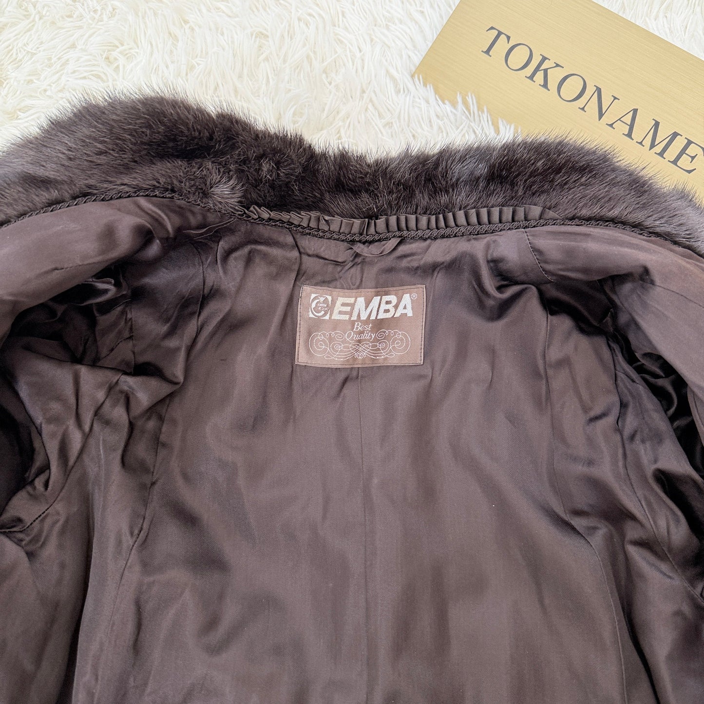 Black Cross Dyed Mink Coat EMBA Genuine Vintage Fur Japan
