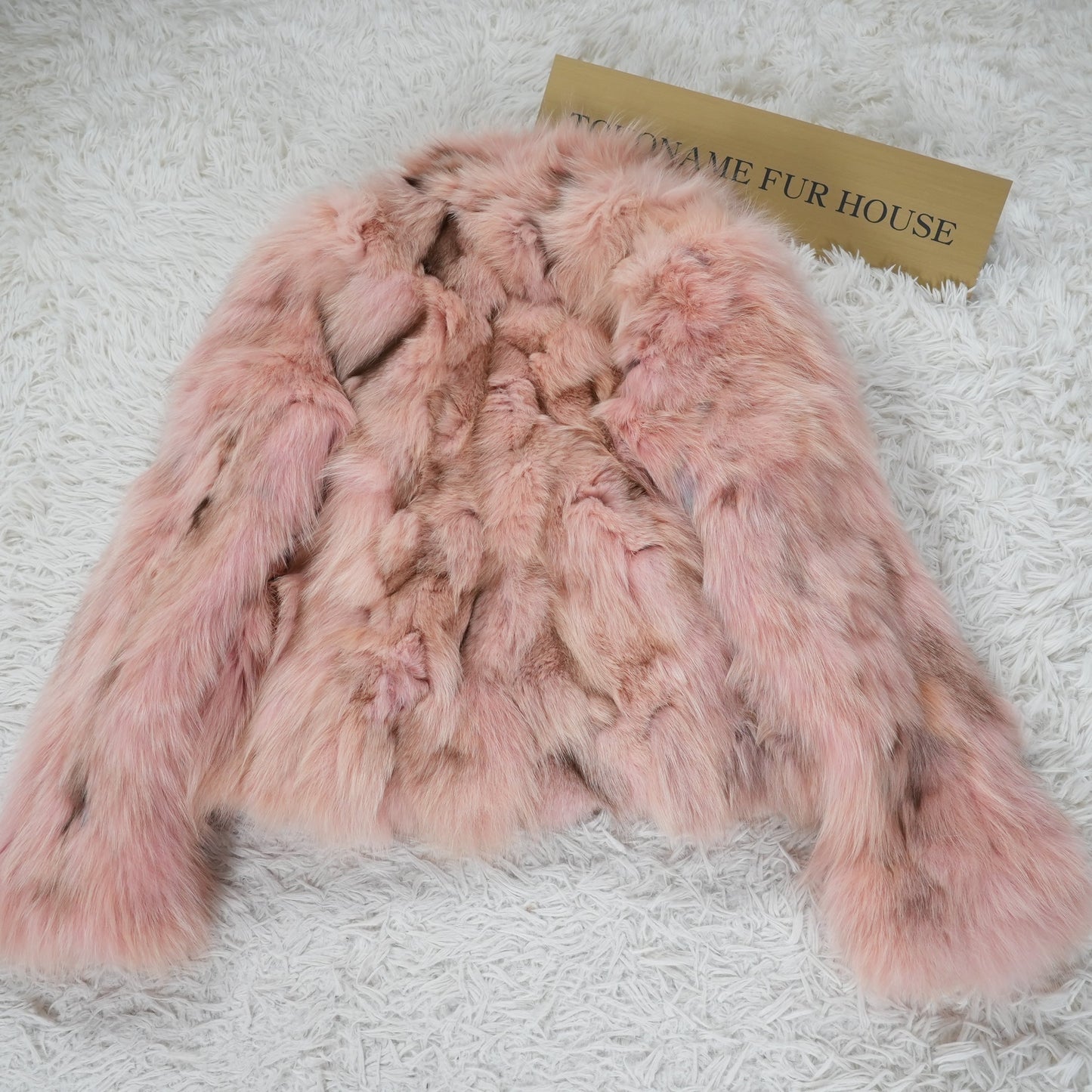 Pink Dyed Fox Fur Jacket - Genuine Vintage Fur From Japan