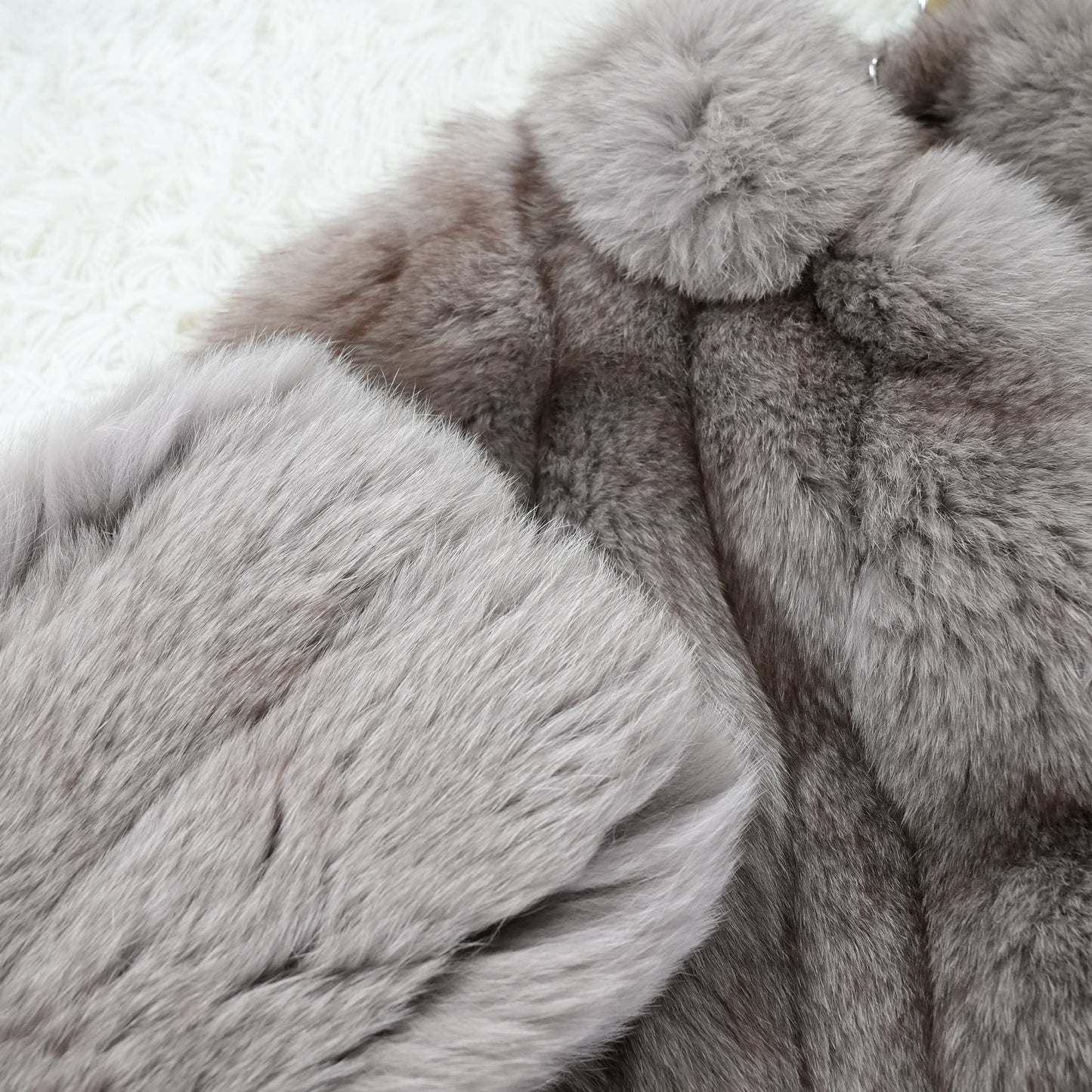 SAGA FOX Mocha Brown Deyd Coat - Genuine Vintage Fur From Japan