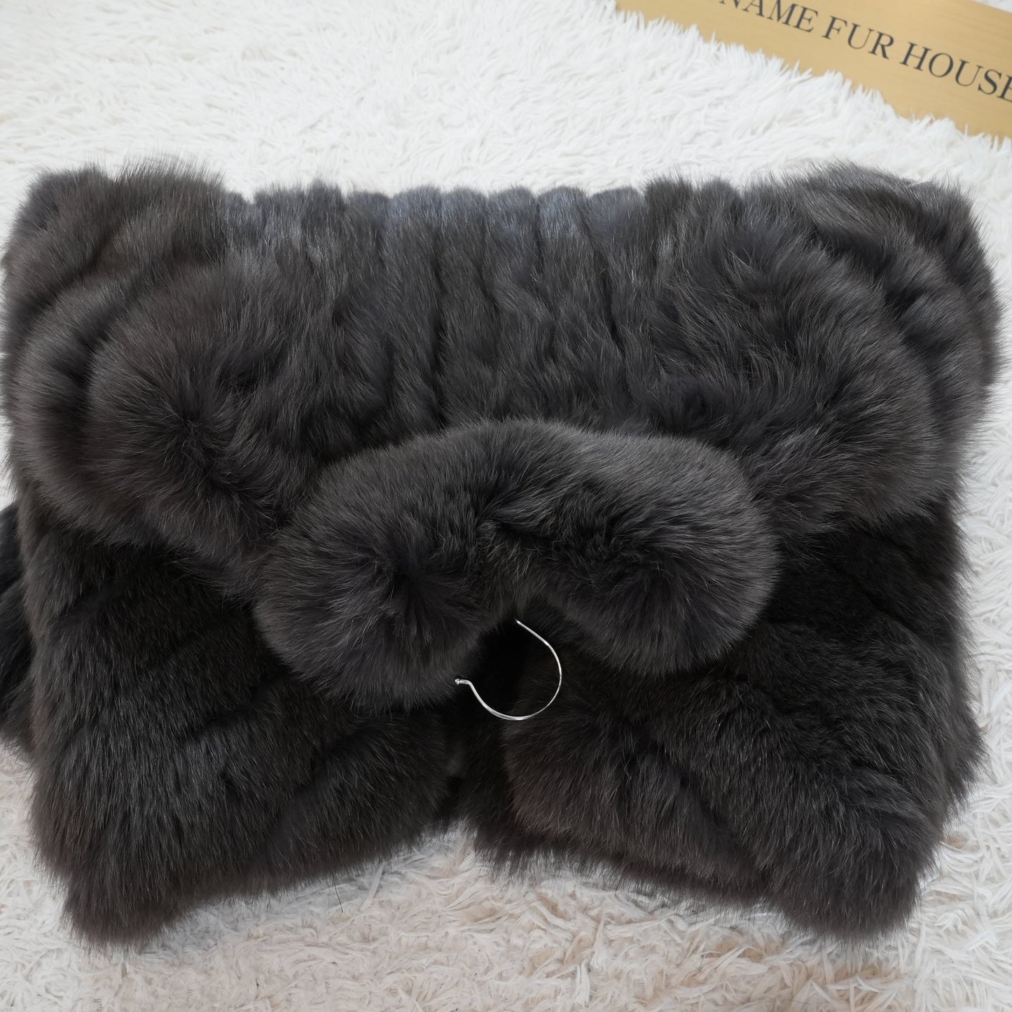 Gray Dyed Fox Fur Coat SAGA FOX - Genuine Vintage Fur From Japan