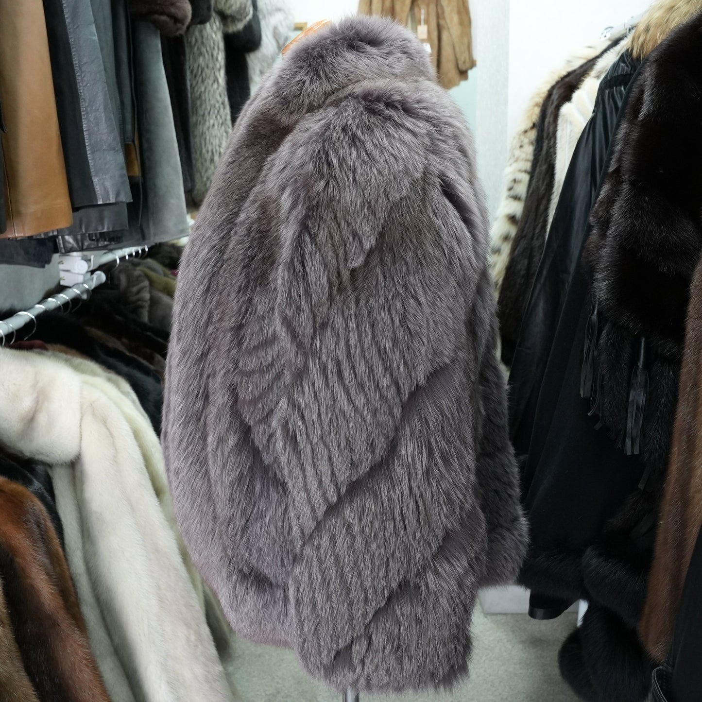 Amethyst Deyd Fox Fur Coat EMBA - Genuine Vintage Fur From Japan