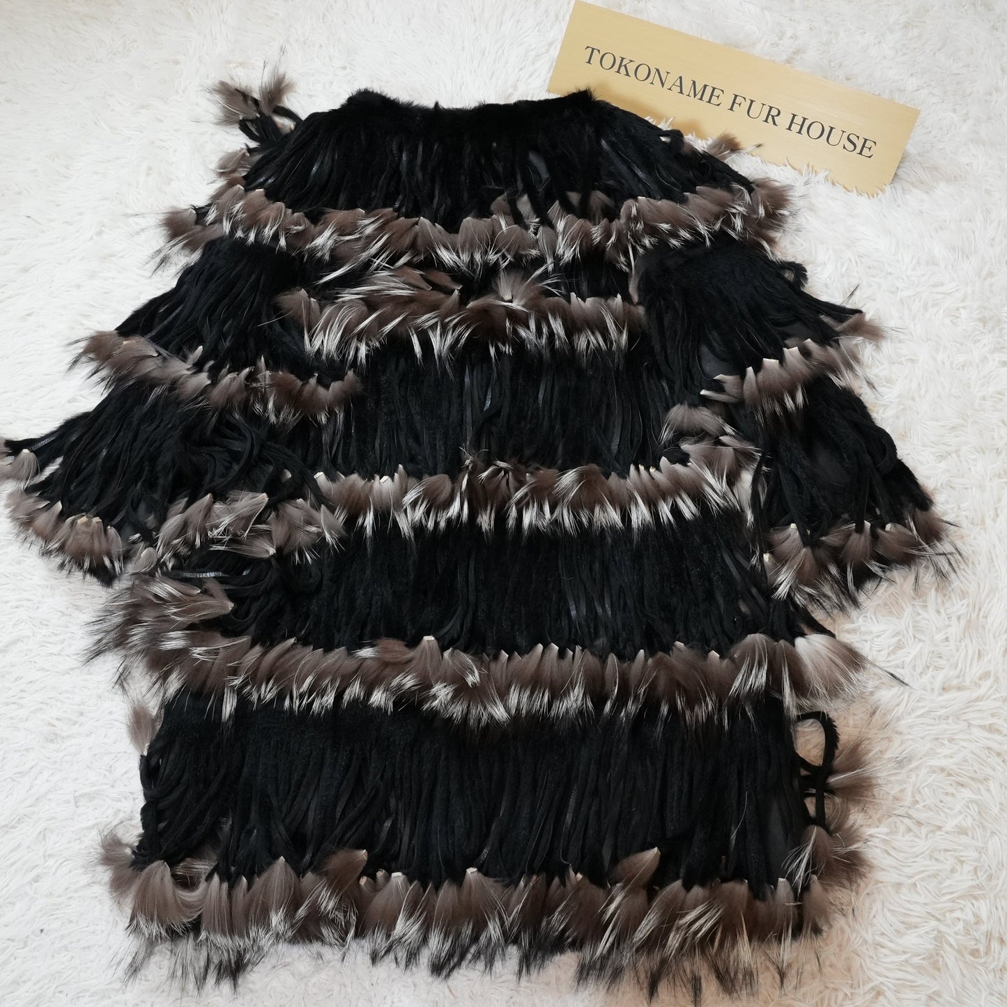 Silver Fox and Rabbit Design Coat New with Tag