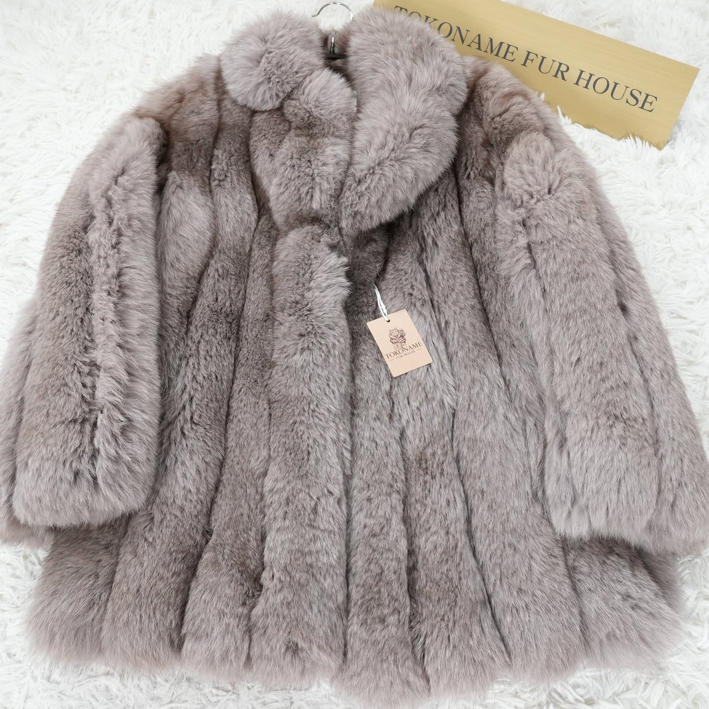 SAGA FOX Mocha Brown Deyd Coat - Genuine Vintage Fur From Japan