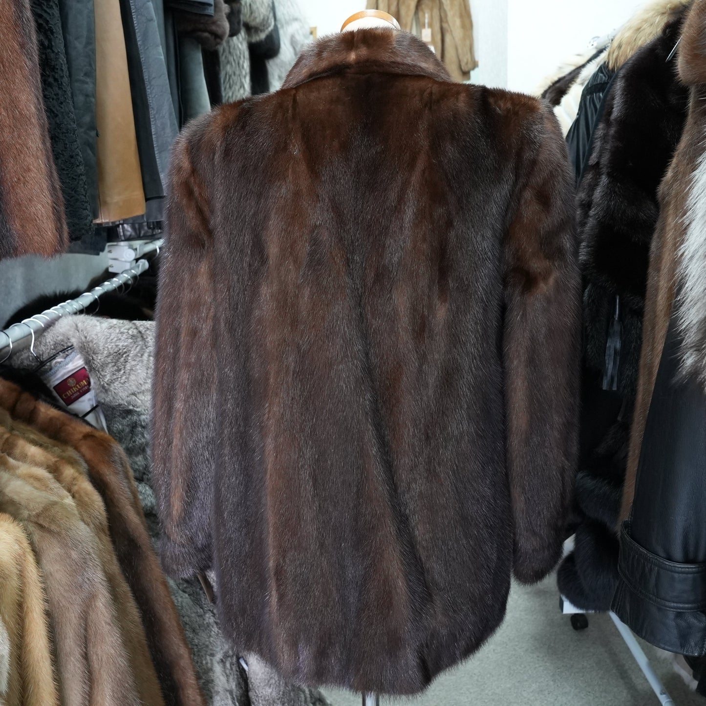 Dark Mink Jacket SAGA MINK - Genuine Vintage Fur From Japan