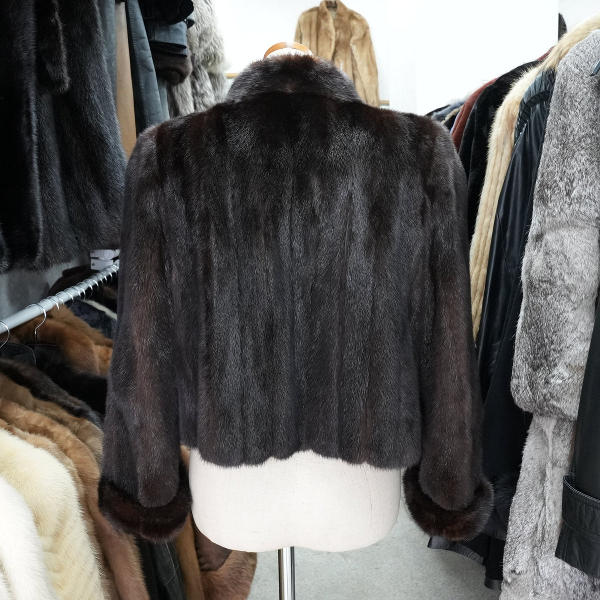 EMBA Mink crop Jacket Roll up Sleeve - Genuine Vintage Fur From Japan