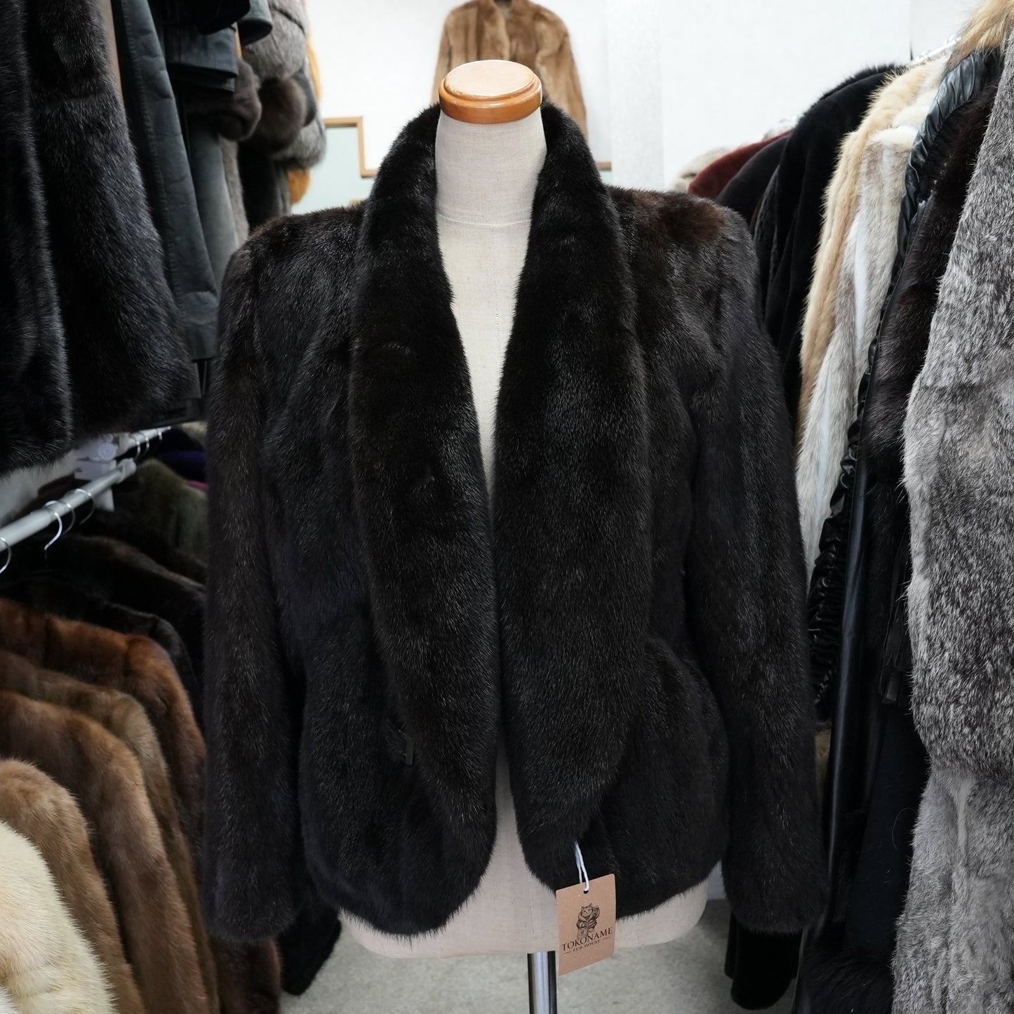 BLACKGLAMA Design Jacket glossy - Genuine Vintage Fur From Japan