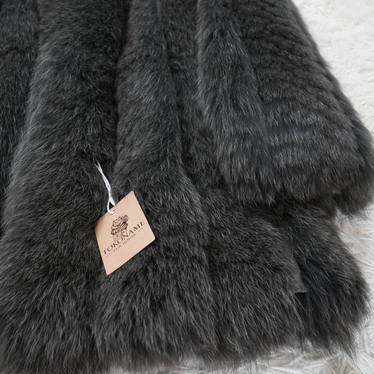 Gray Dyed Fox Fur Coat nakamur fur - Genuine Vintage Fur From Japan