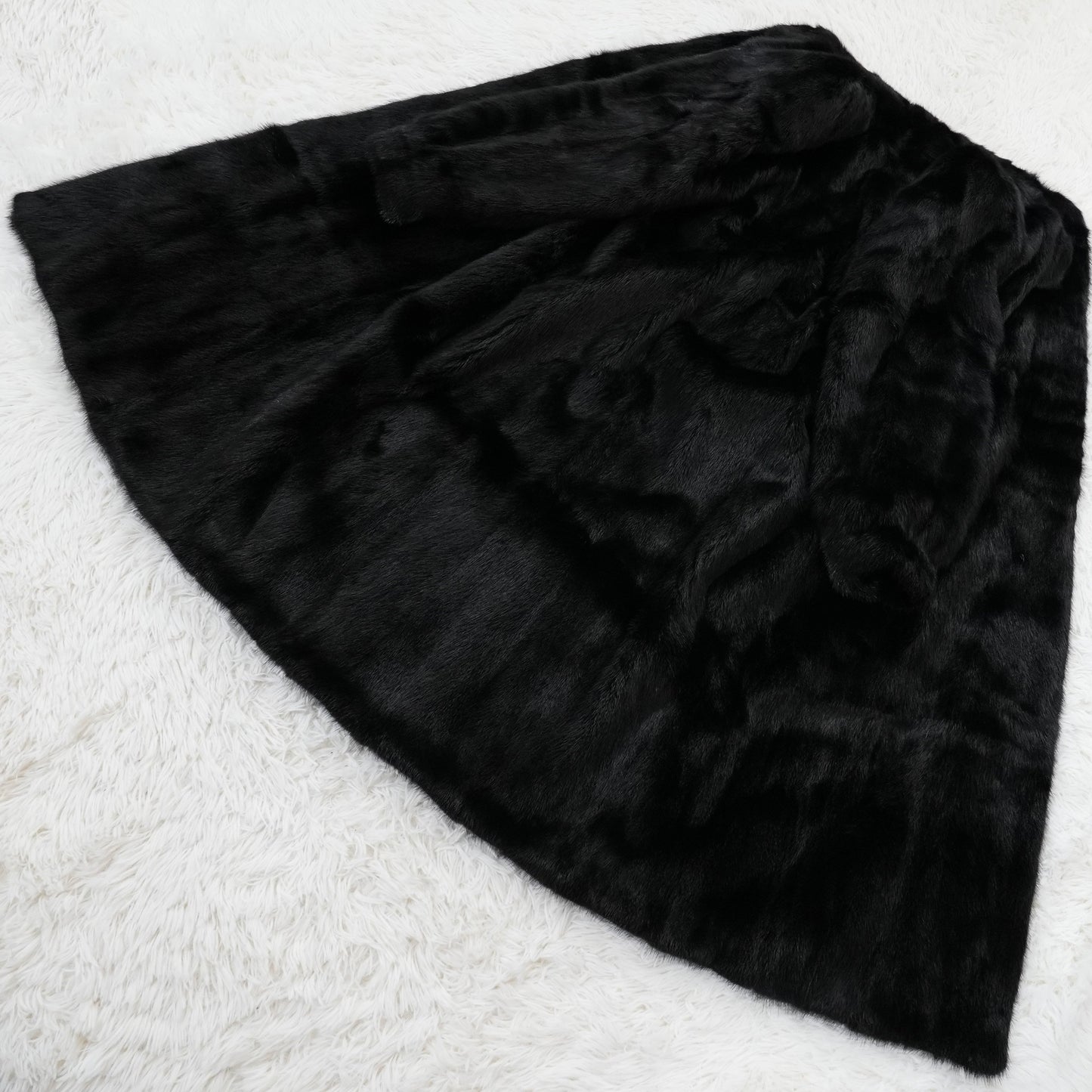 Black Mink Long Coat - SAGA MINK Genuine Vintage Fur Japan