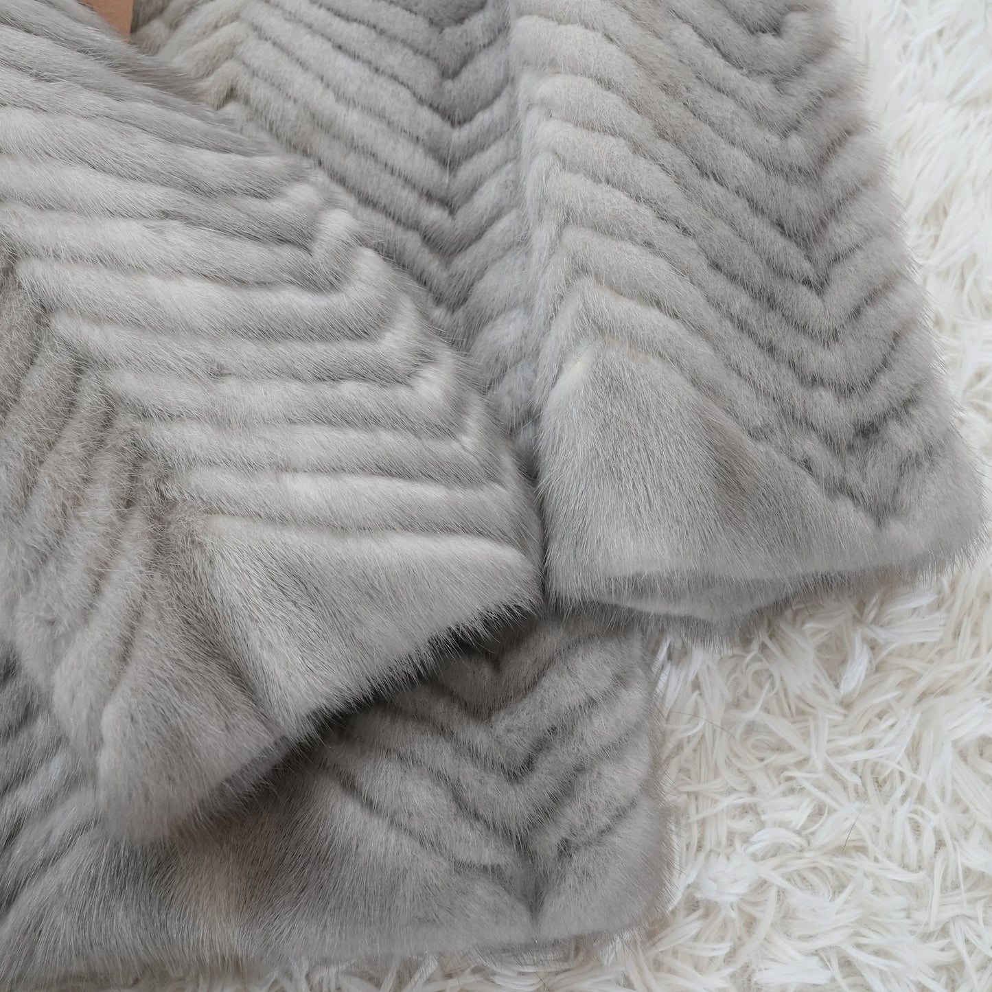 Sapphire Mink Jacket ZigZag Cutting Genuine Vintage Fur Japan