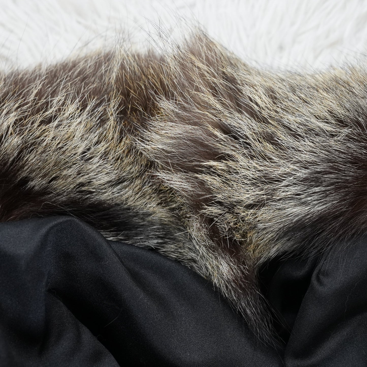 Silver Fox Fur Long Coat - Genuine Vintage Fur From Japan
