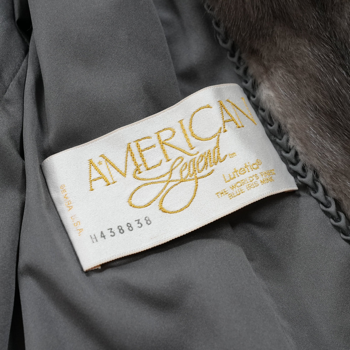 Blue iris Mink Fur Coat Patterned hem AMERICAN Legend - Genuine Vintage Fur From Japan