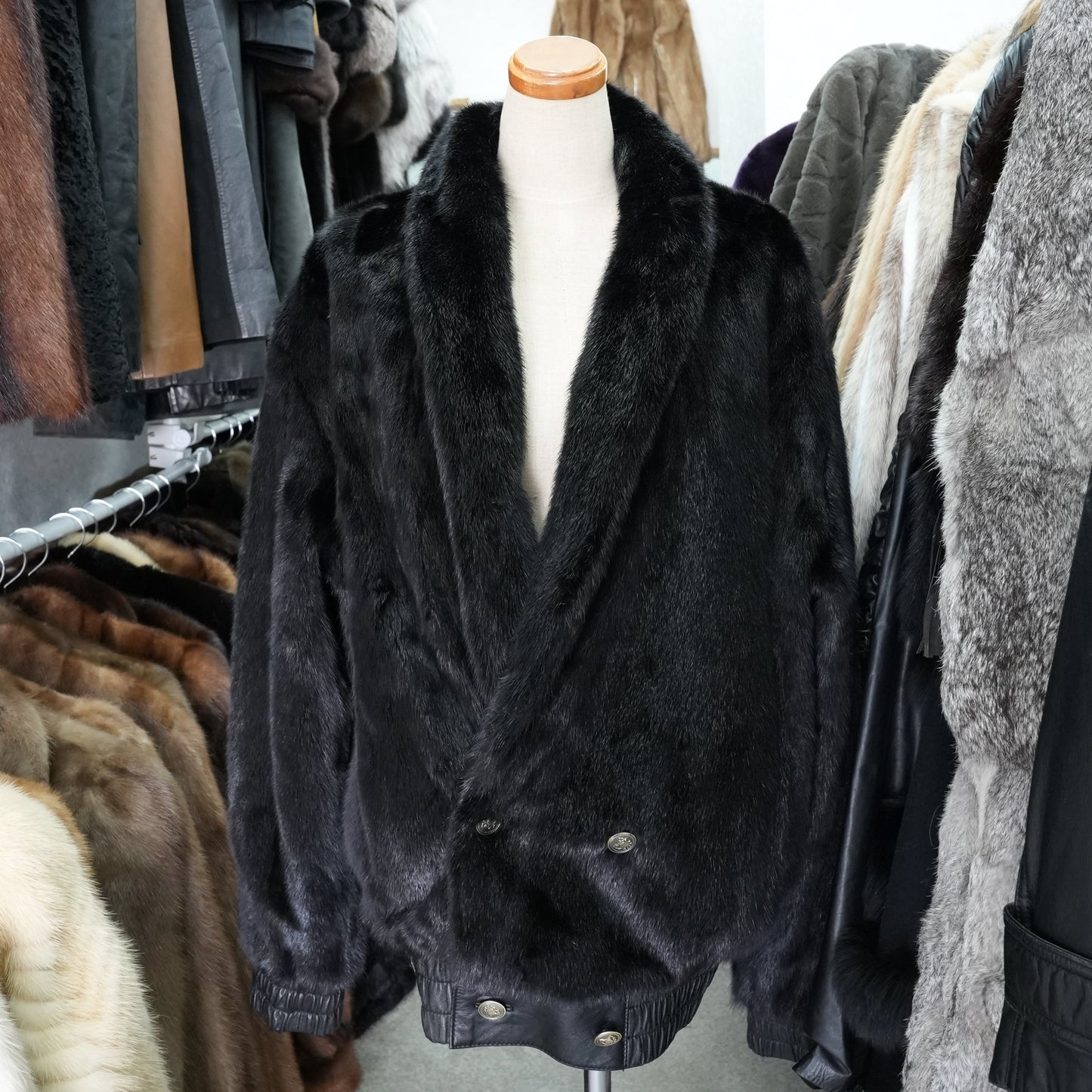 Unisex Reversible Mink and Leather Coat - Genuine Vintage Fur From Japan